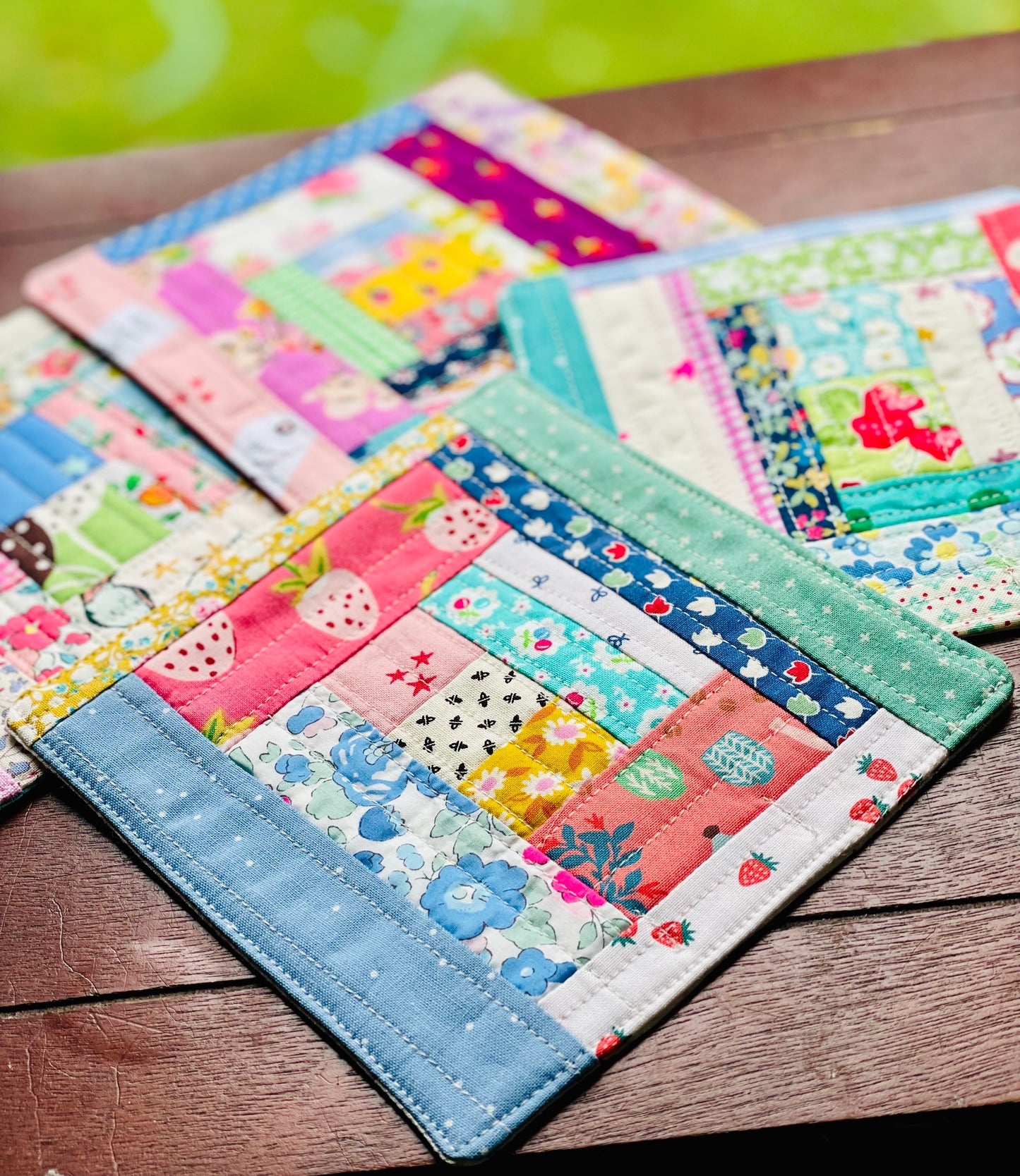 Strawberries and Stars Patchwork Table Mat