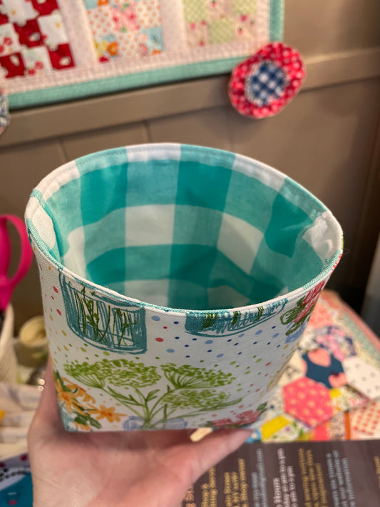 Flower Jar Fabric Bucket