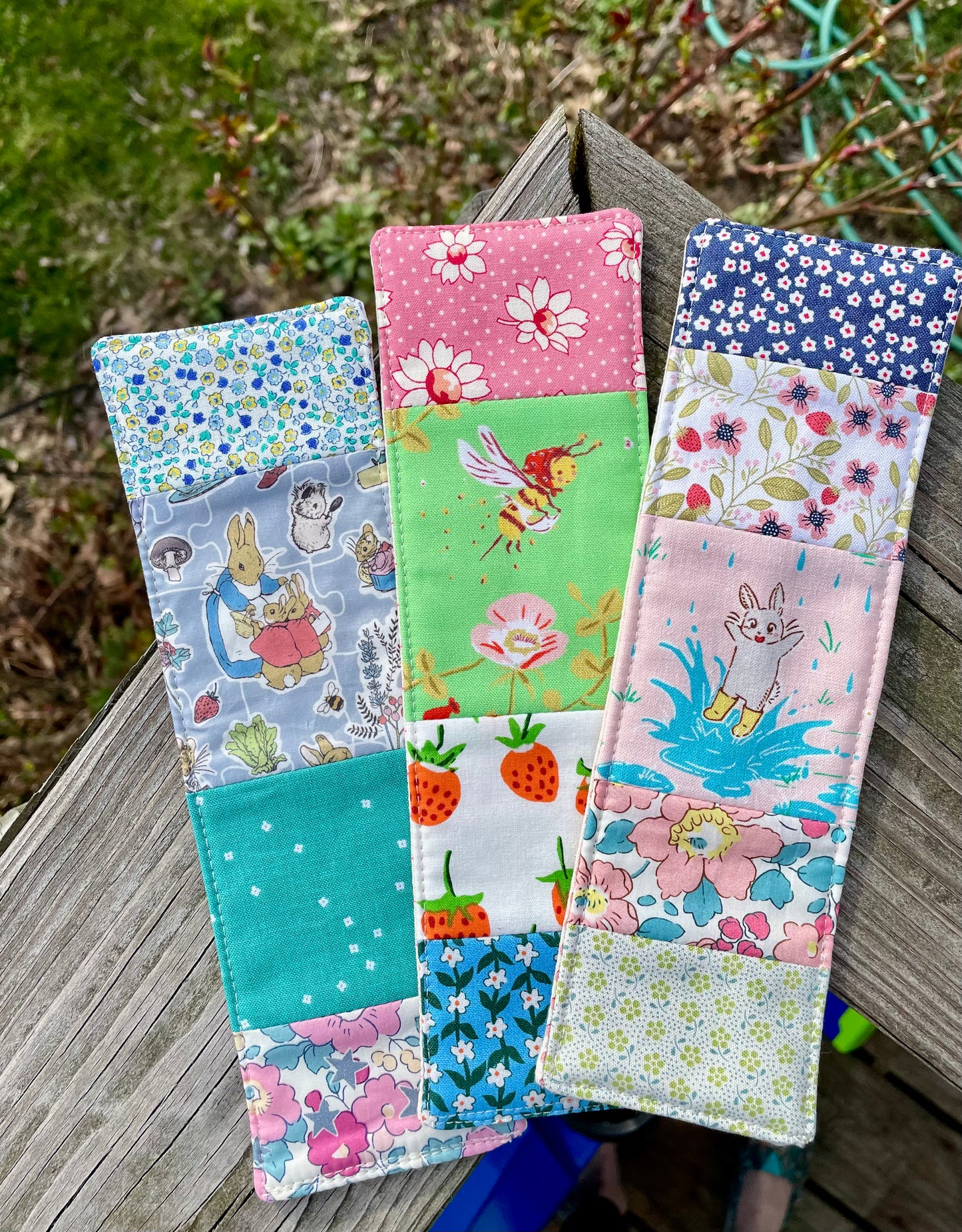 Bee and Strawberries Bookmark