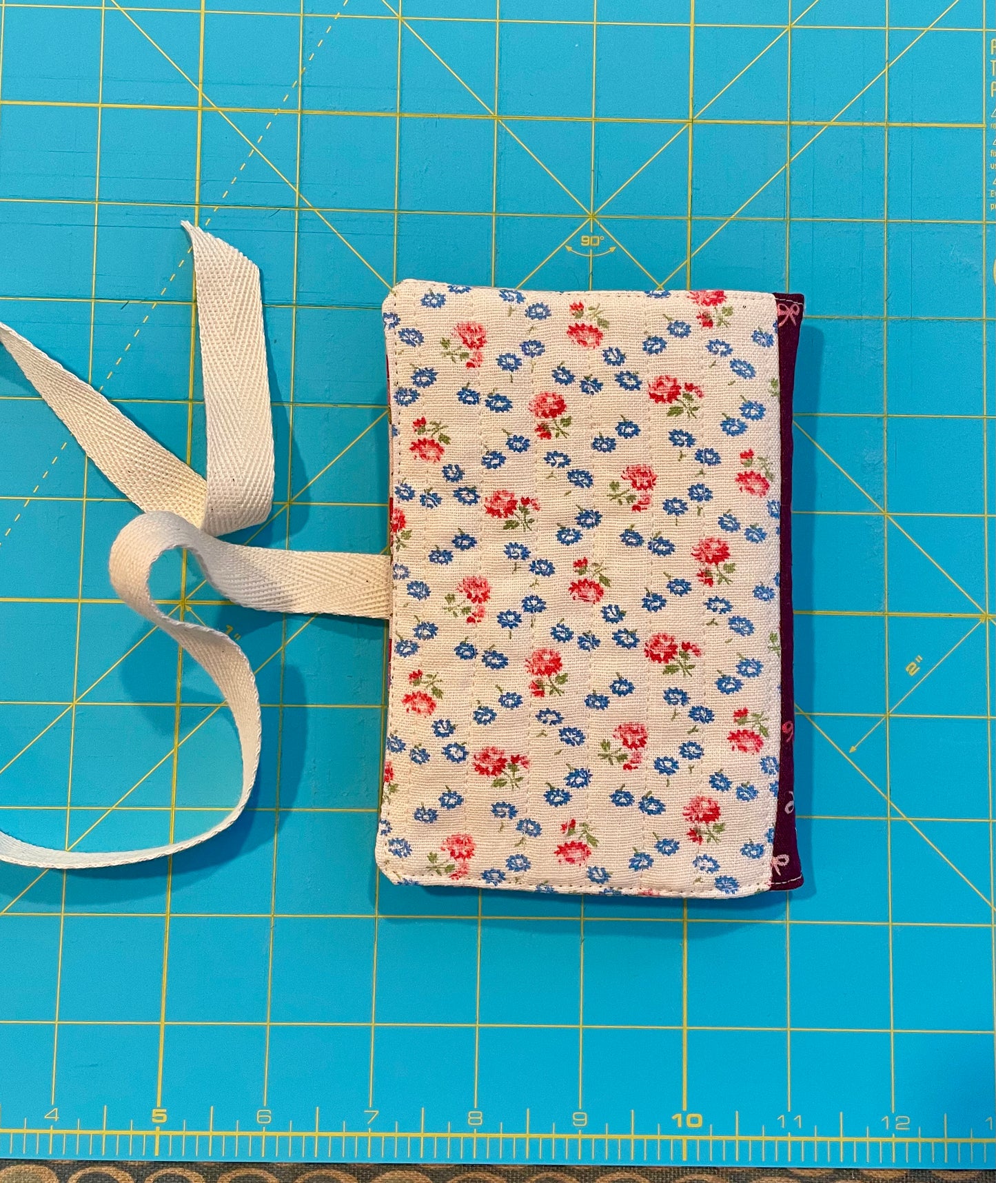 Kitty Tea Time Hand Pieced Needle Book