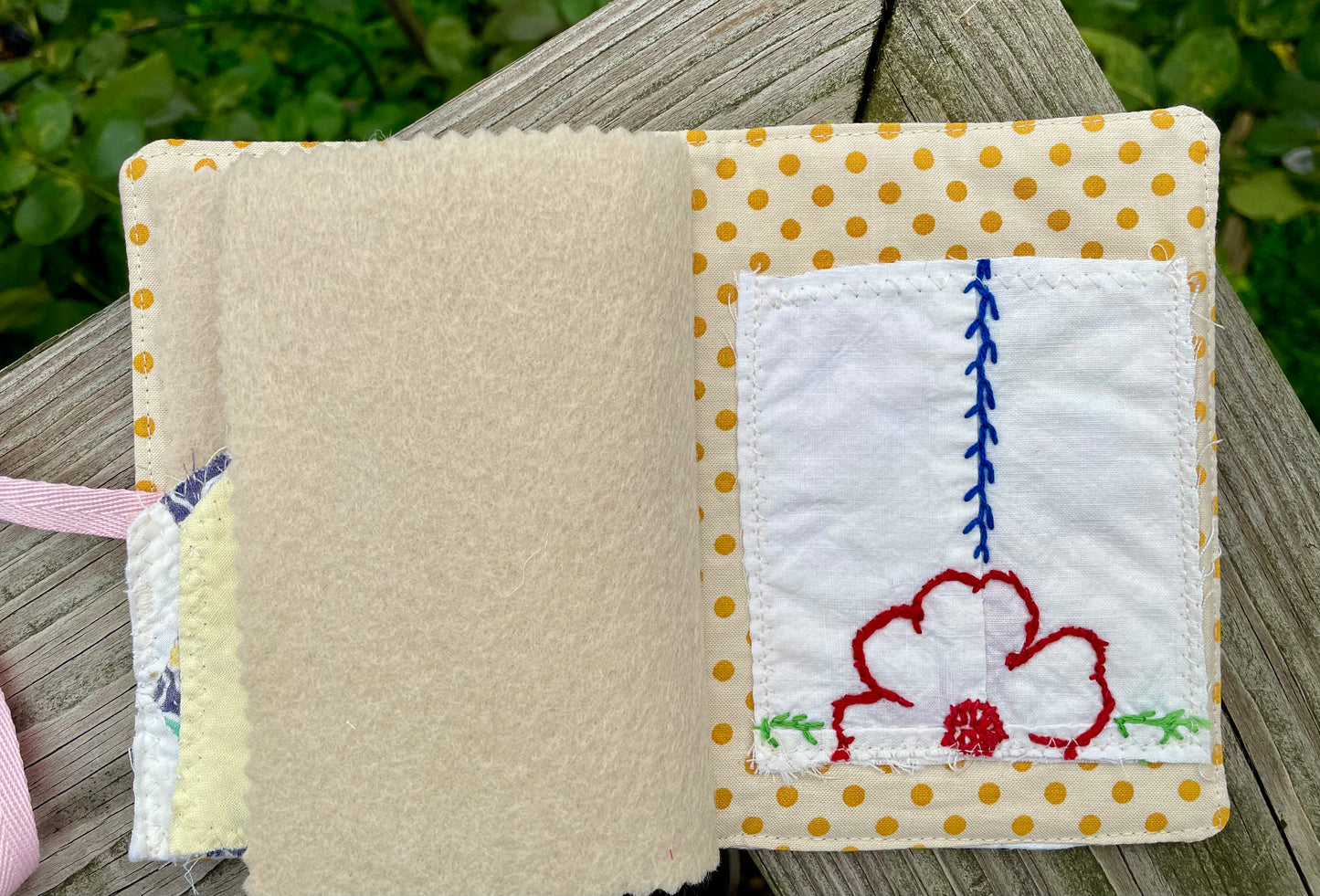 Hand Pieced Needle Book Miss Kitty