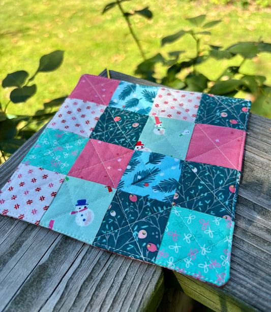 Holiday Patchwork Mug Rug