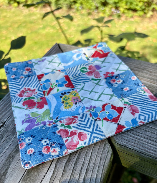 Vintage Feedsacks Mug Rug