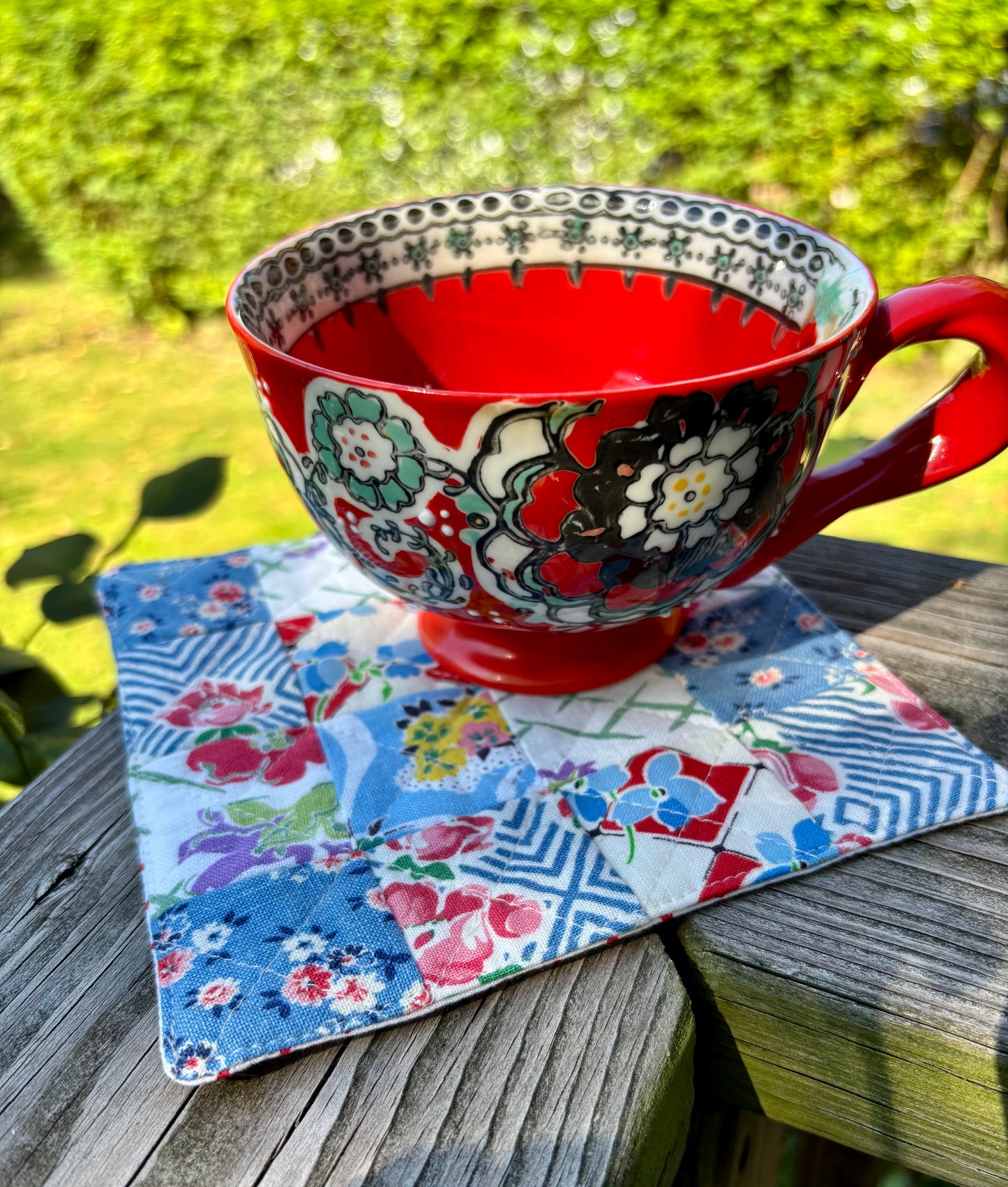 Vintage Feedsacks Mug Rug