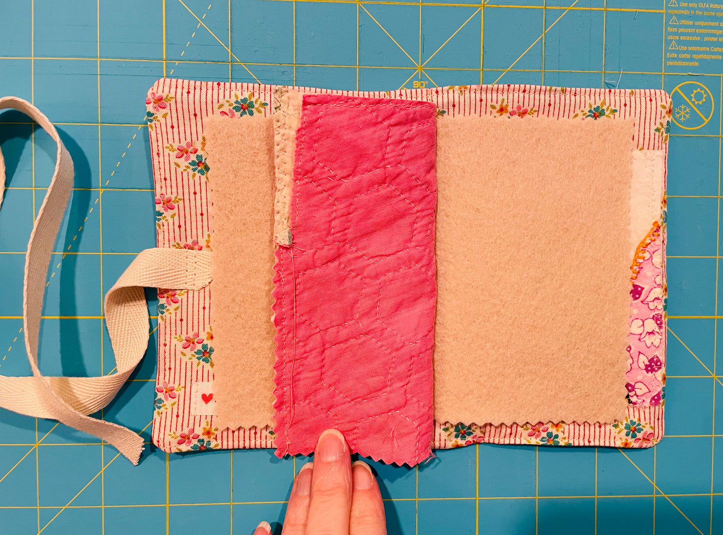 Squirrel Nutkin Hand Pieced Needle Book