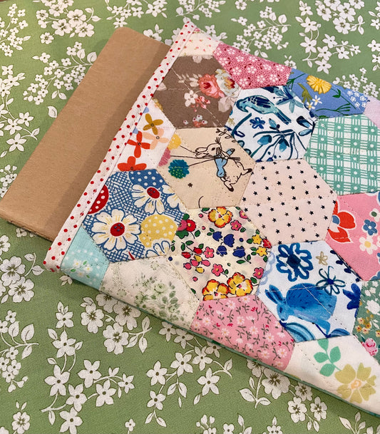 Hand Pieced Quilted Journal Sleeve