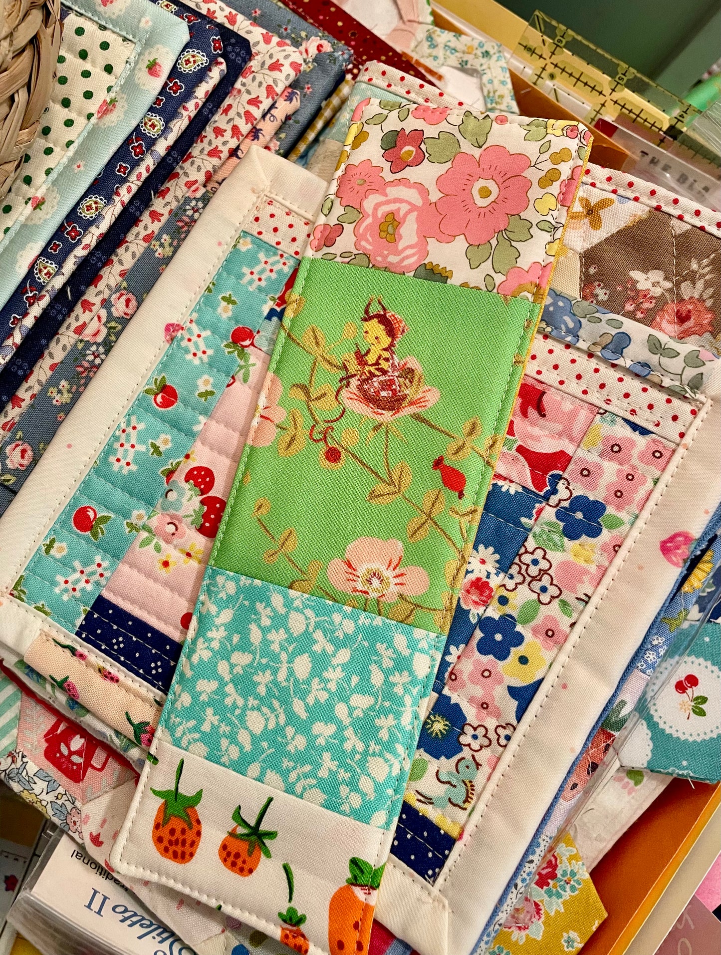 Bee and Strawberries Bookmark