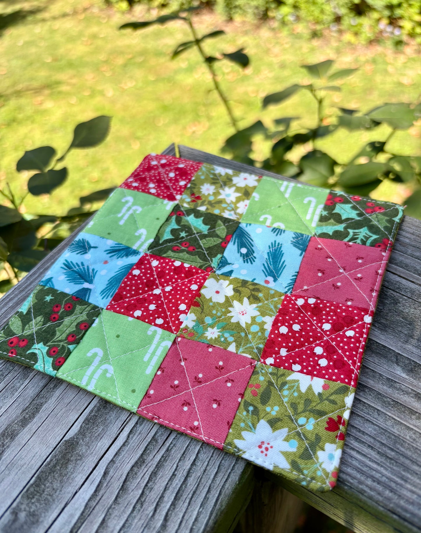 Holiday Patchwork Mug Rug