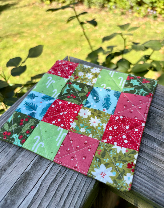 Holiday Patchwork Mug Rug