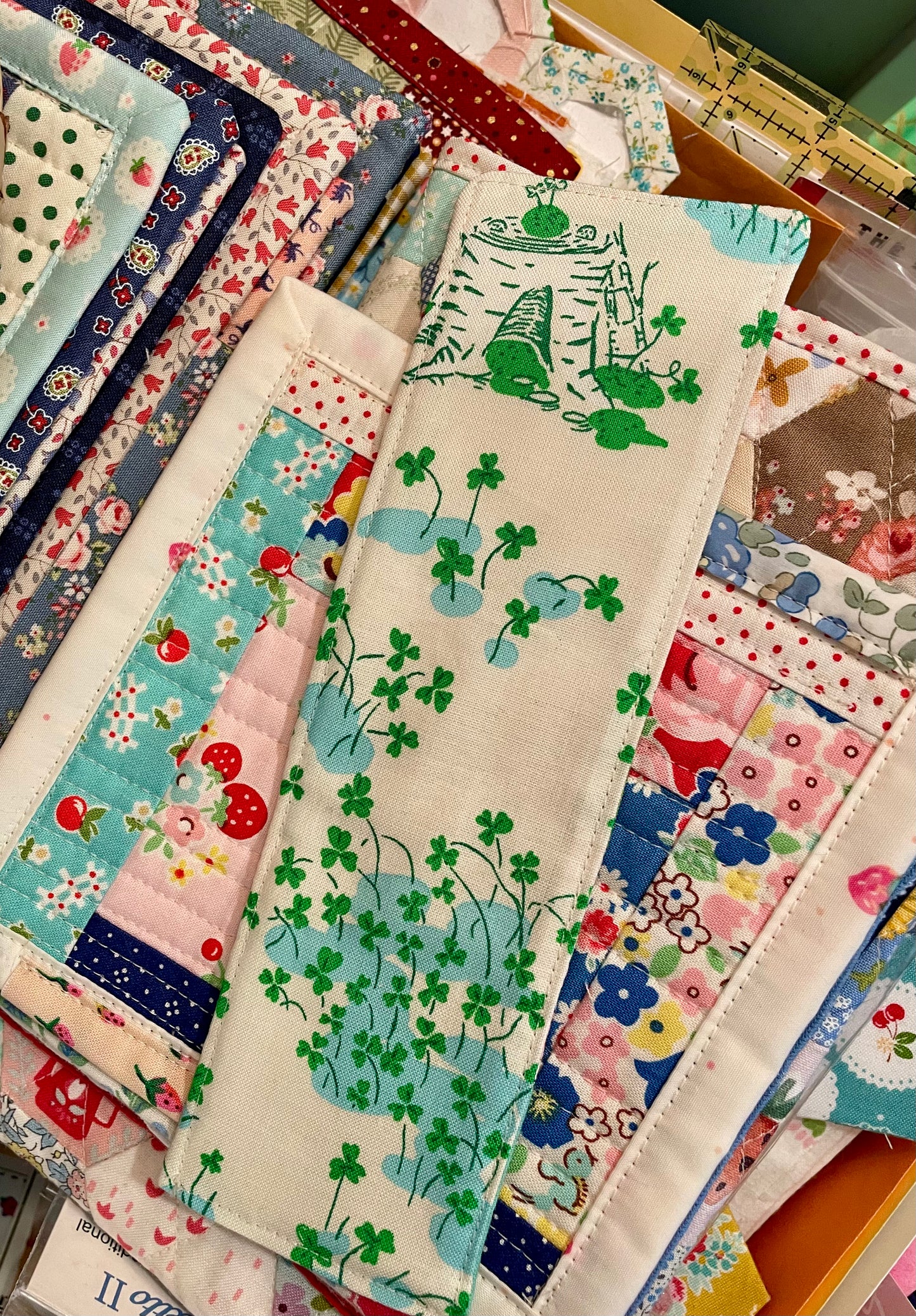 Frog and Strawberries Bookmark