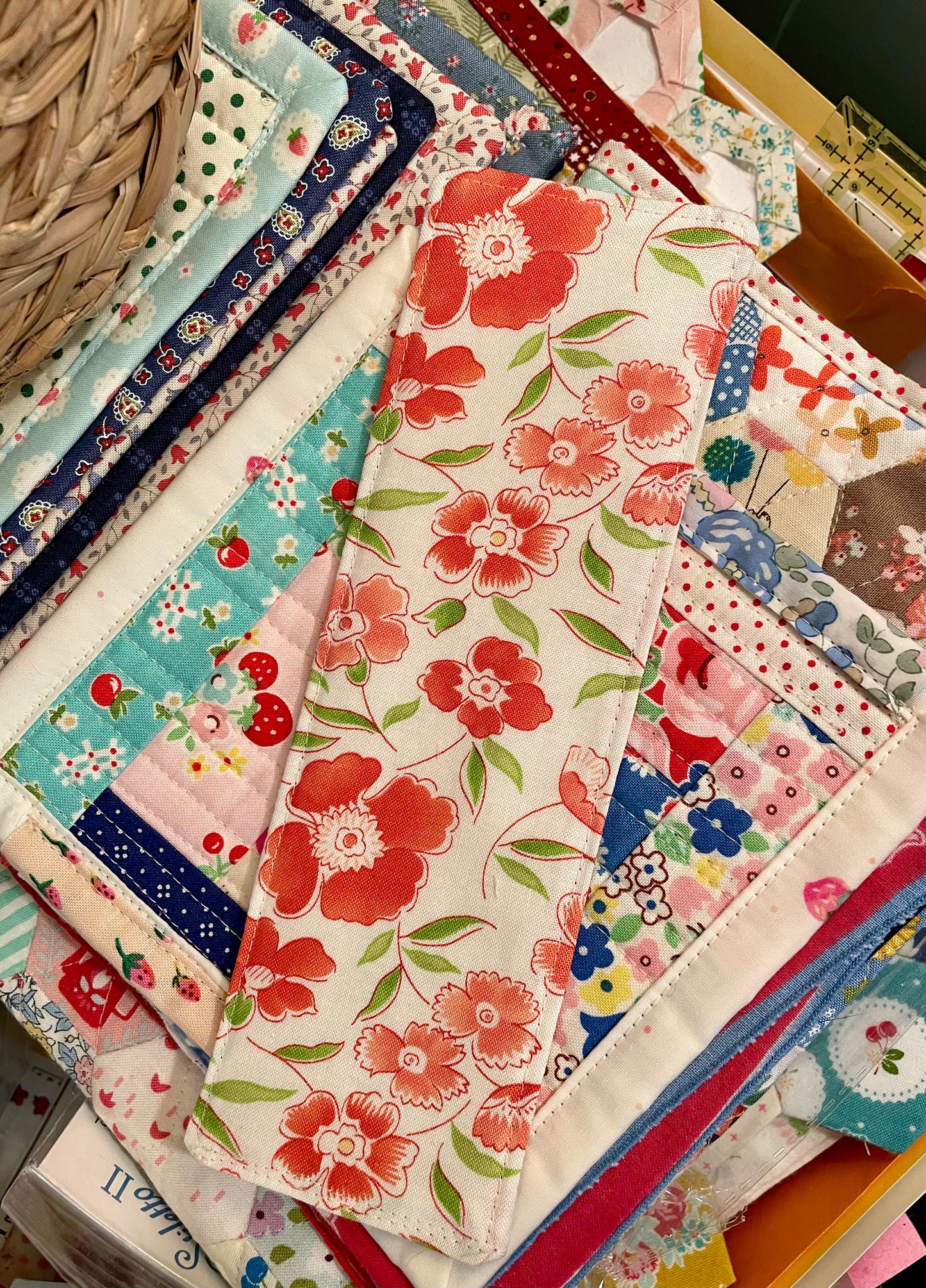 Floral and Strawberries Bookmark
