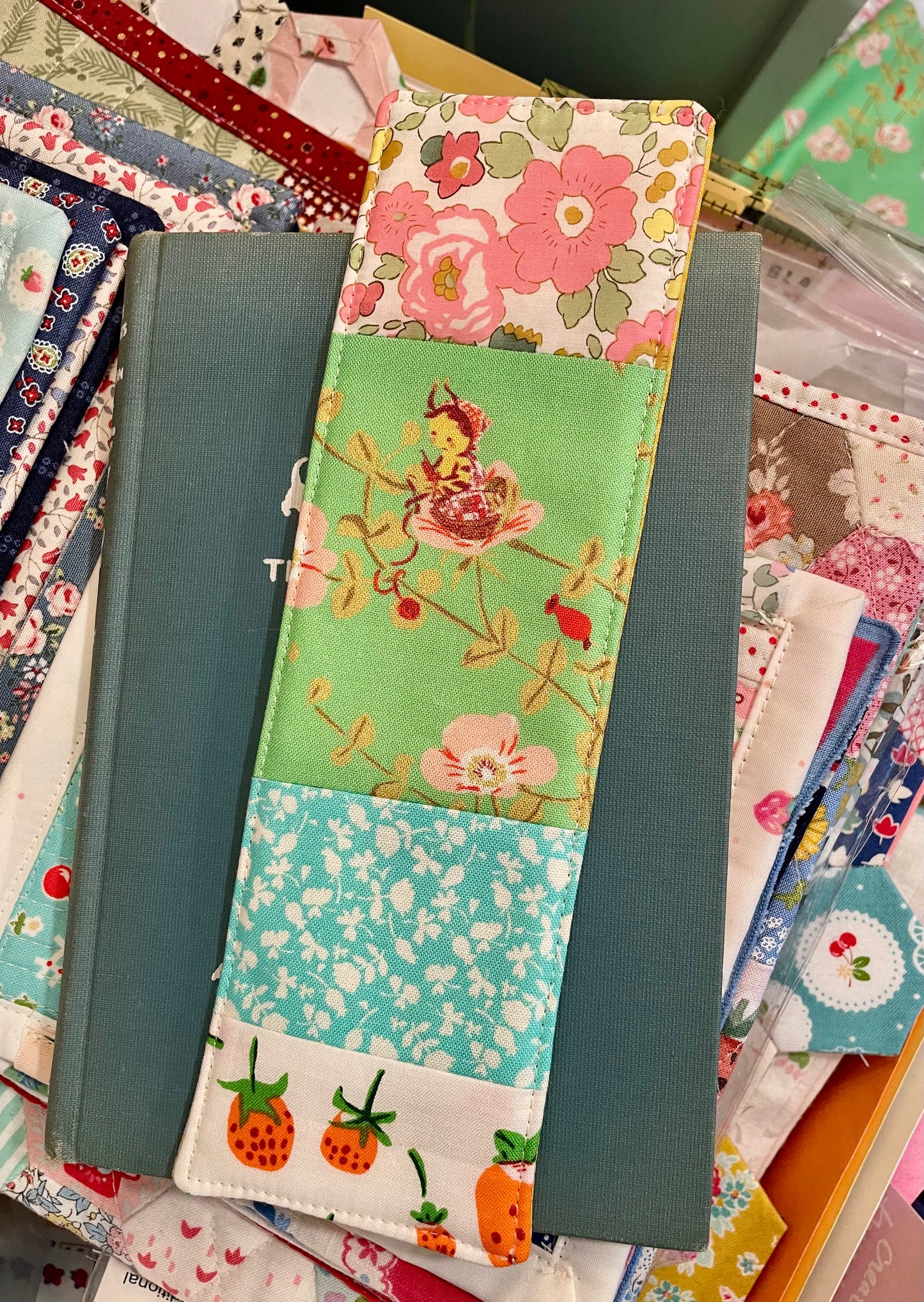 Bee and Strawberries Bookmark