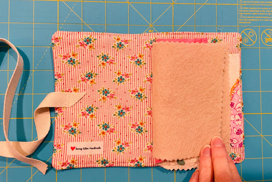 Squirrel Nutkin Hand Pieced Needle Book