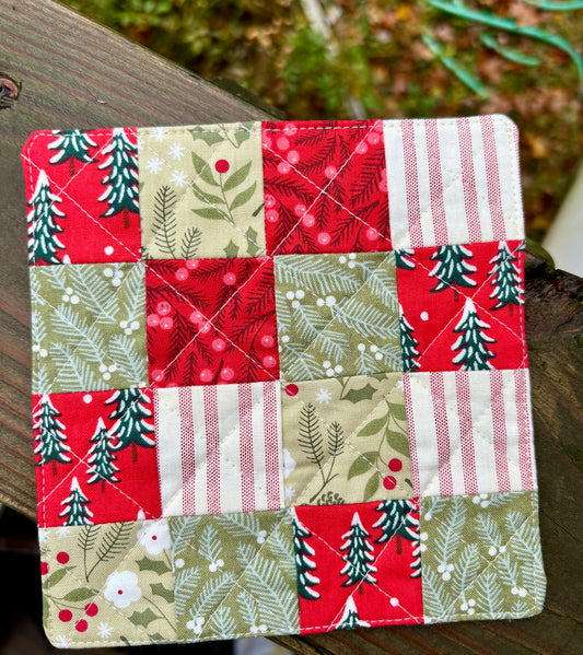 Holiday Patchwork Mug Rug