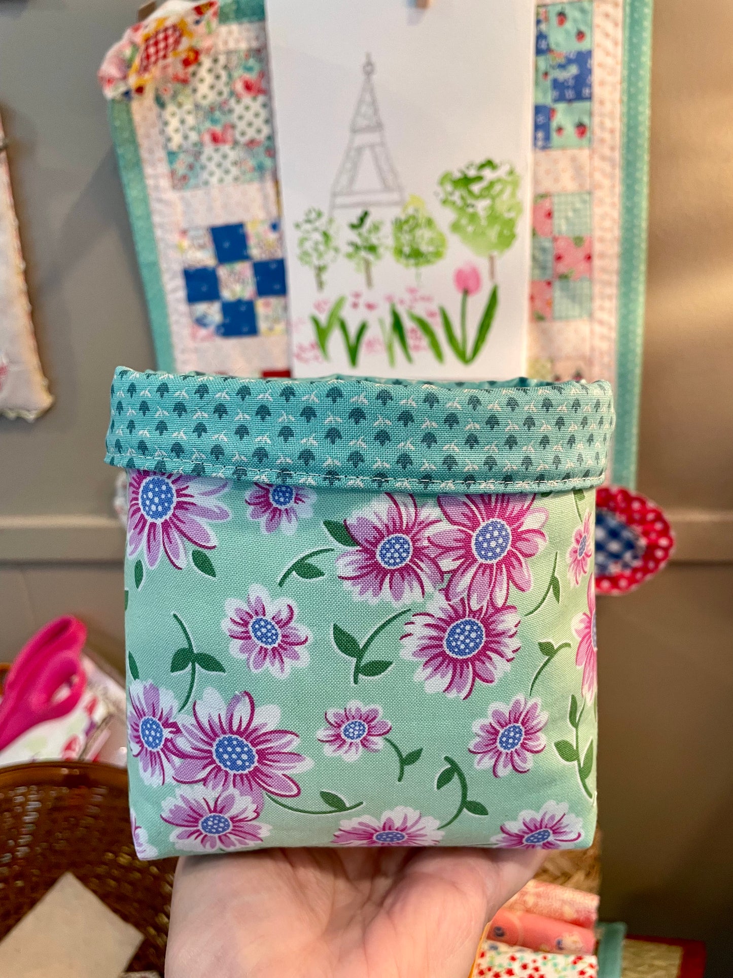 Purple Floral Bucket