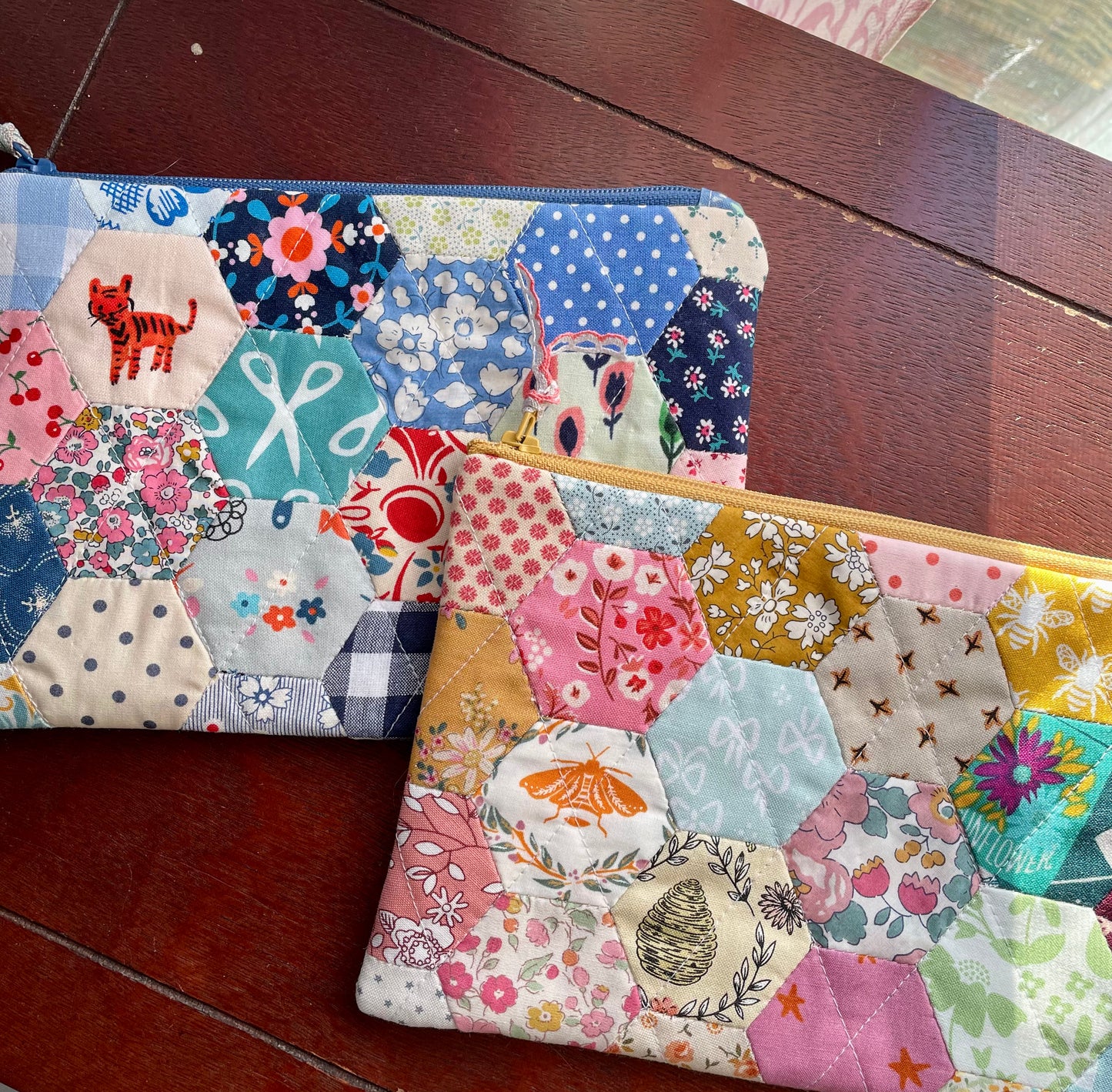Quilted Hand Pieced Zipper Bag