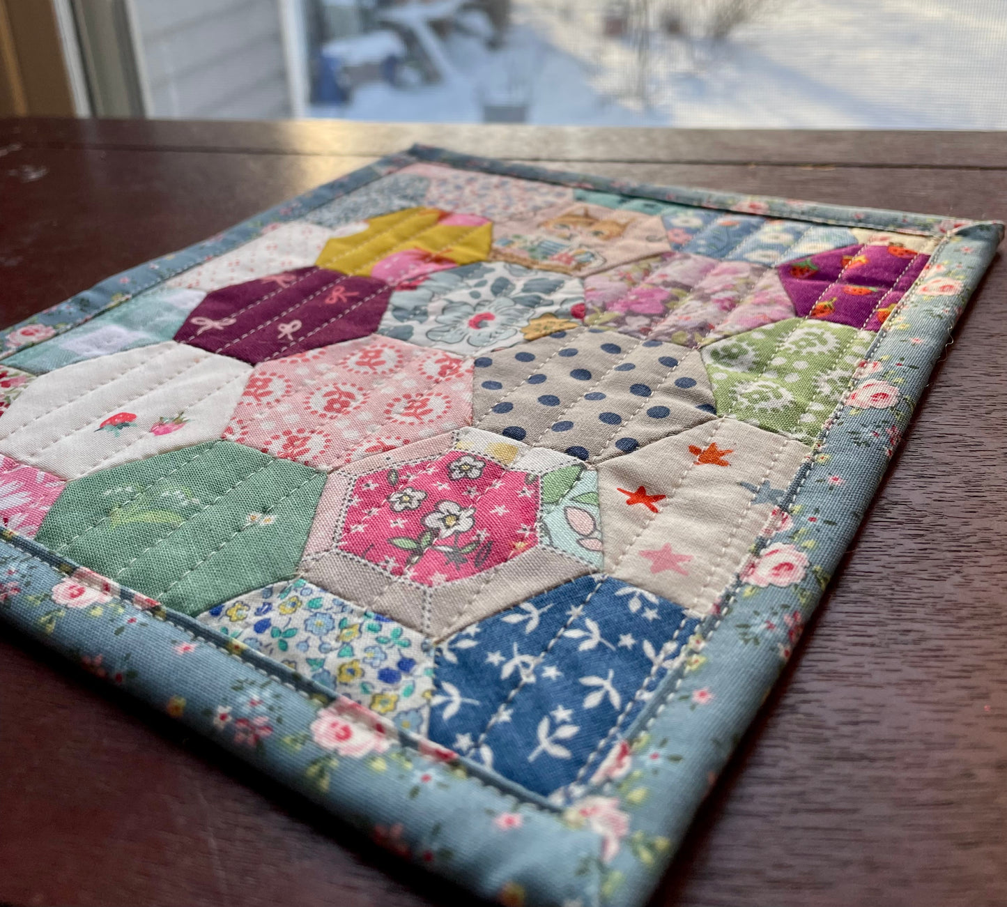 Stitchy Kitty Hand Pieced Table Mat