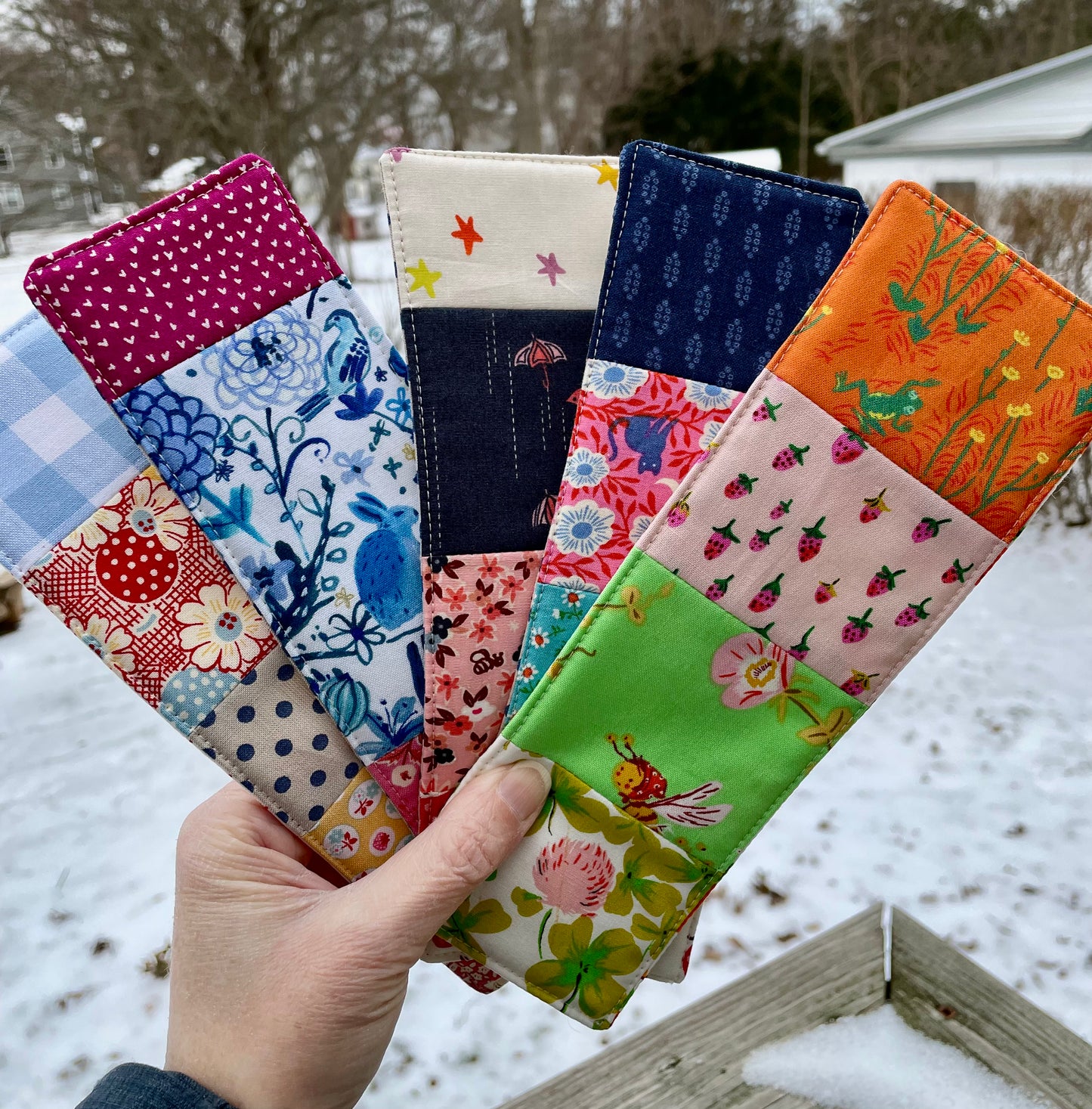 Gingham and Floral Bookmark
