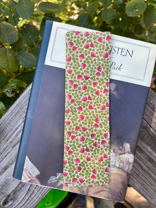 Green Floral Holiday Bookmark