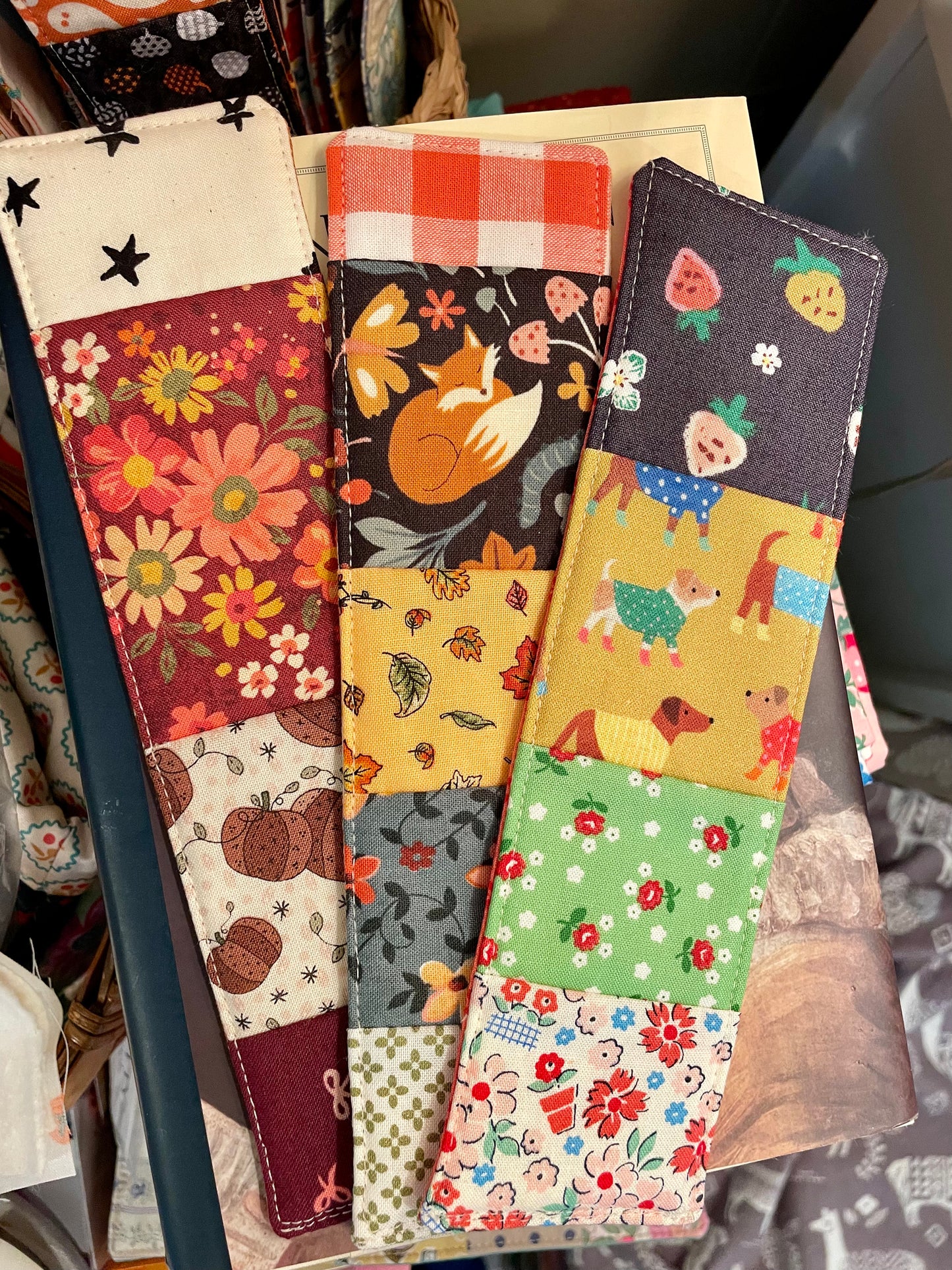 Dogs and Strawberries Bookmark