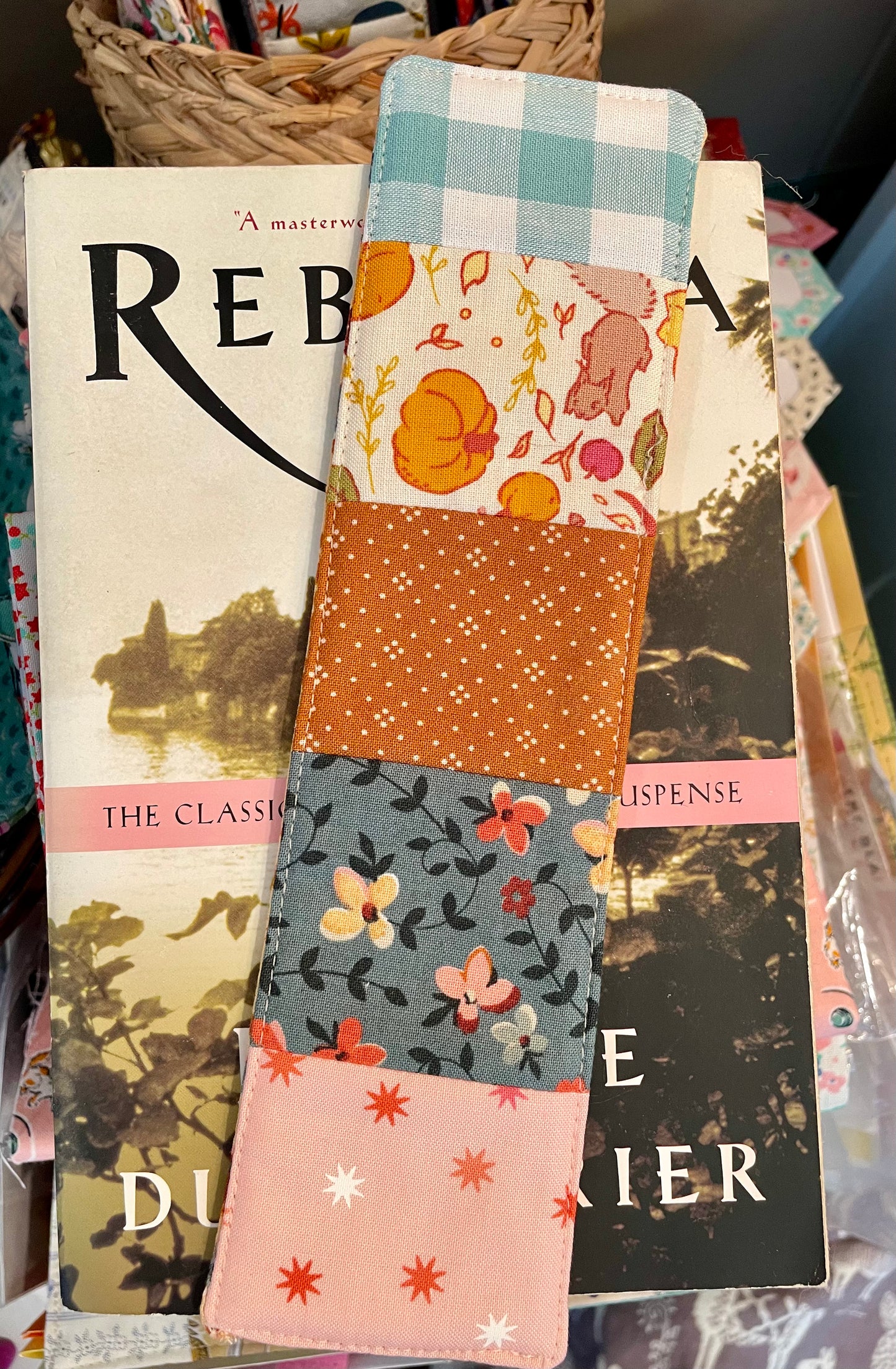 Pumpkin and Floral Bookmark