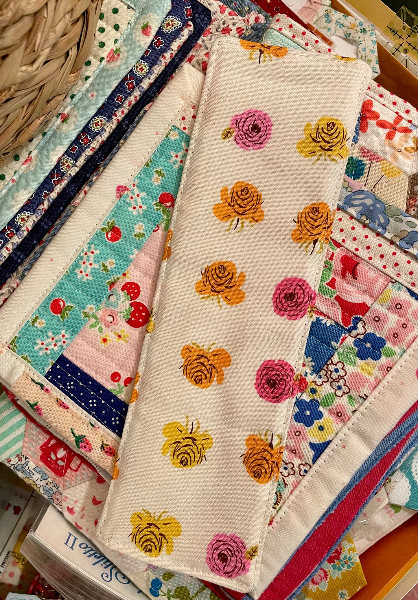 Bee and Strawberries Bookmark