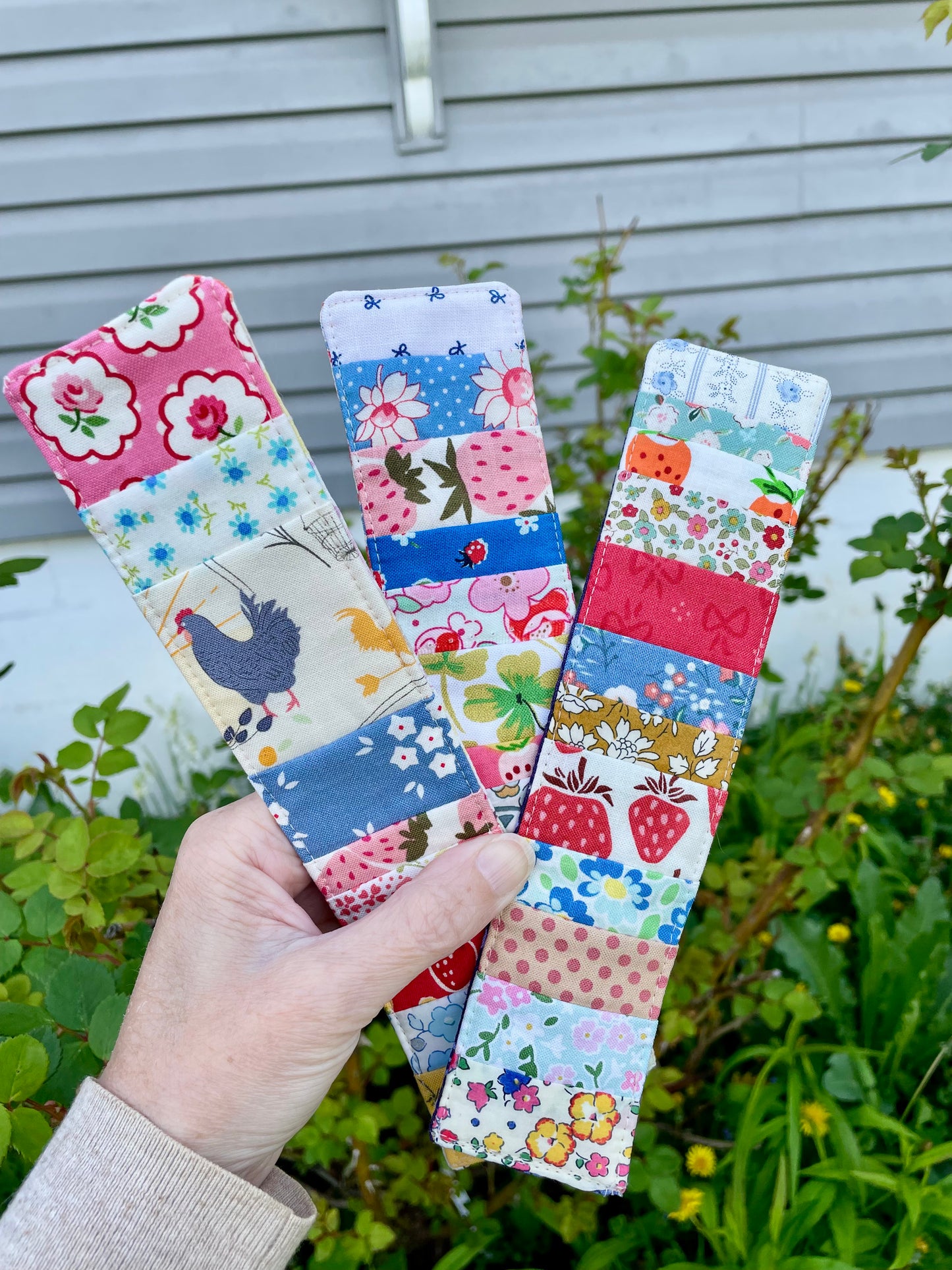 Patchwork Strawberries Bookmark