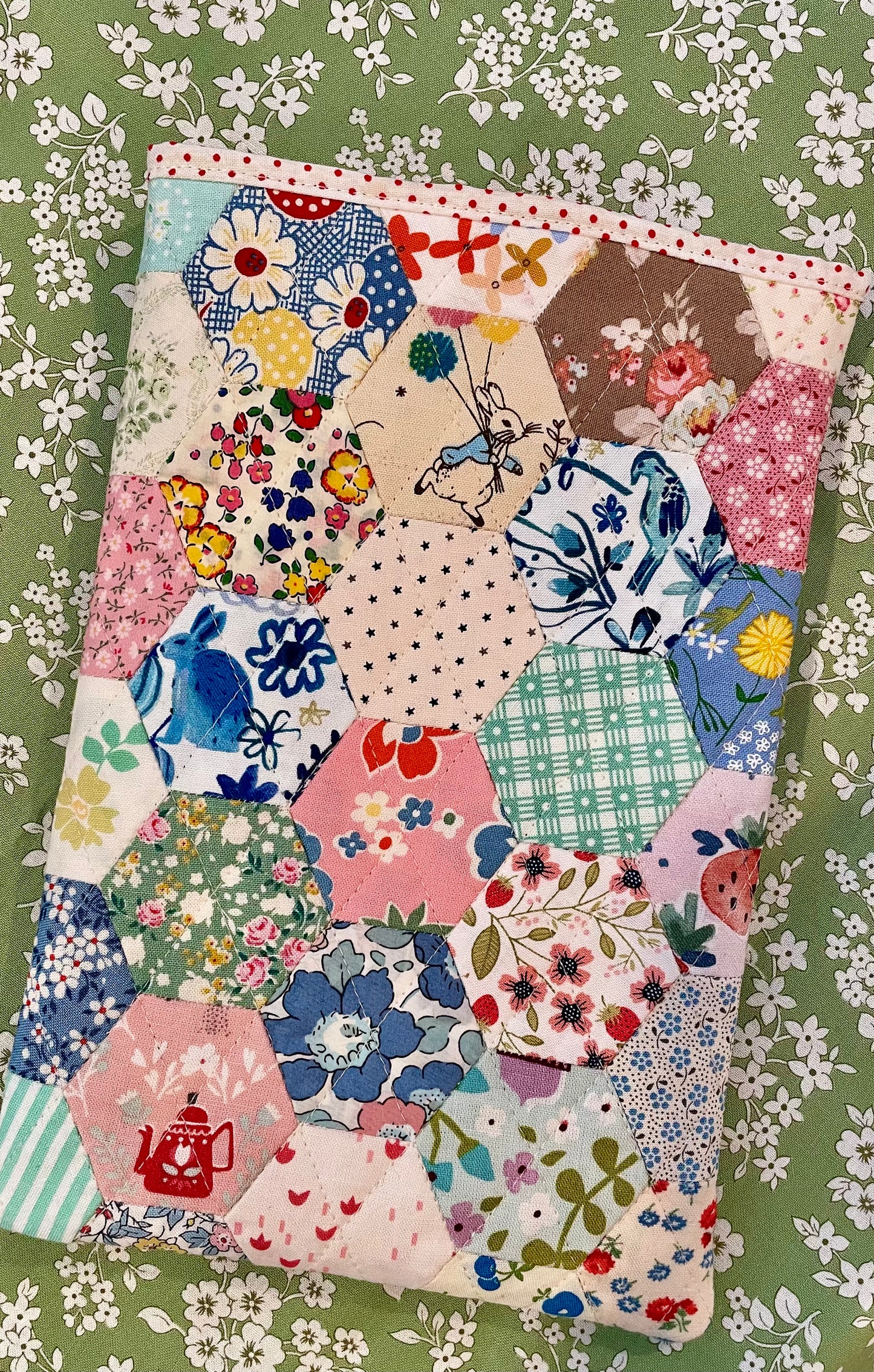 Hand Pieced Quilted Journal Sleeve