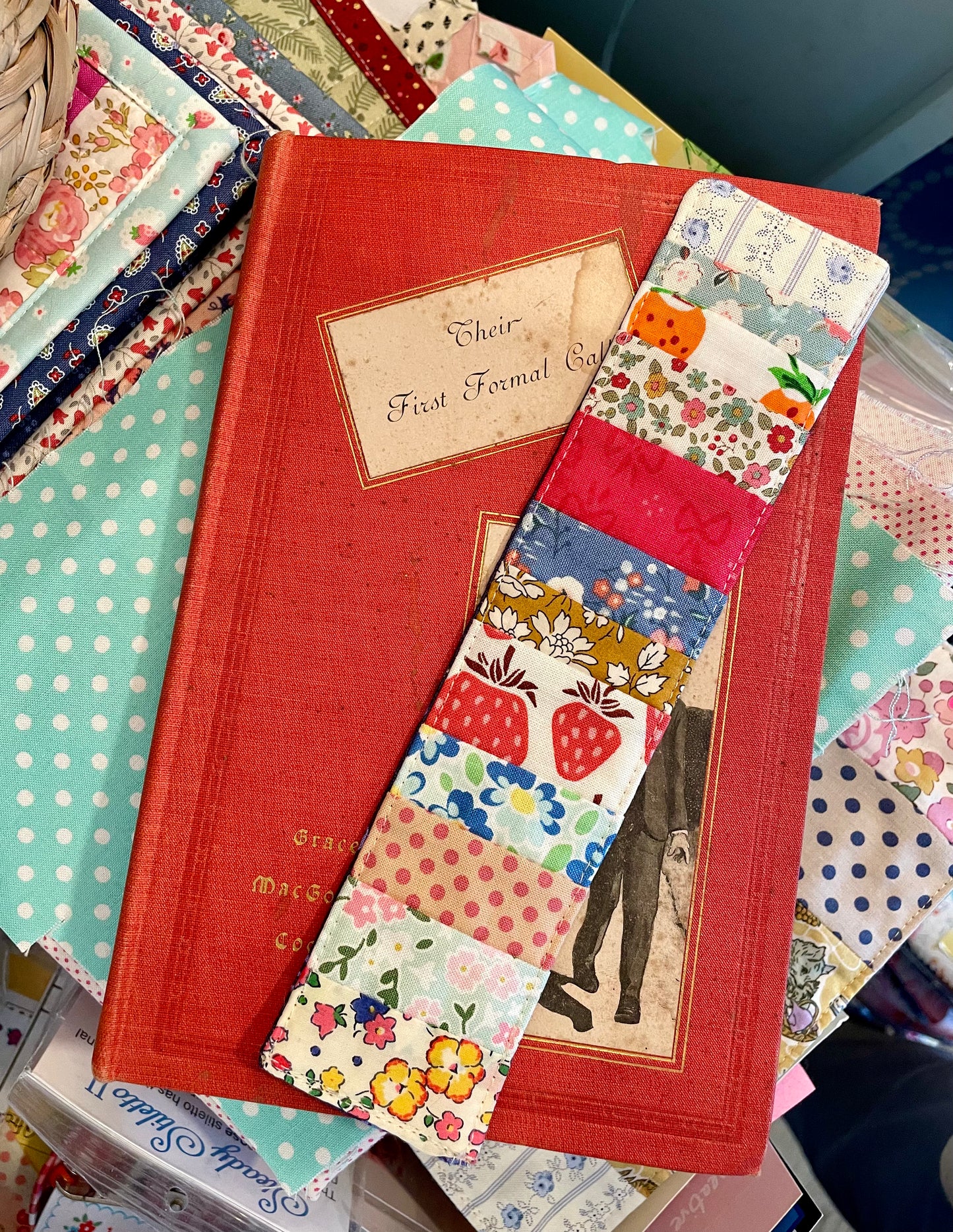 Patchwork Strawberries Bookmark