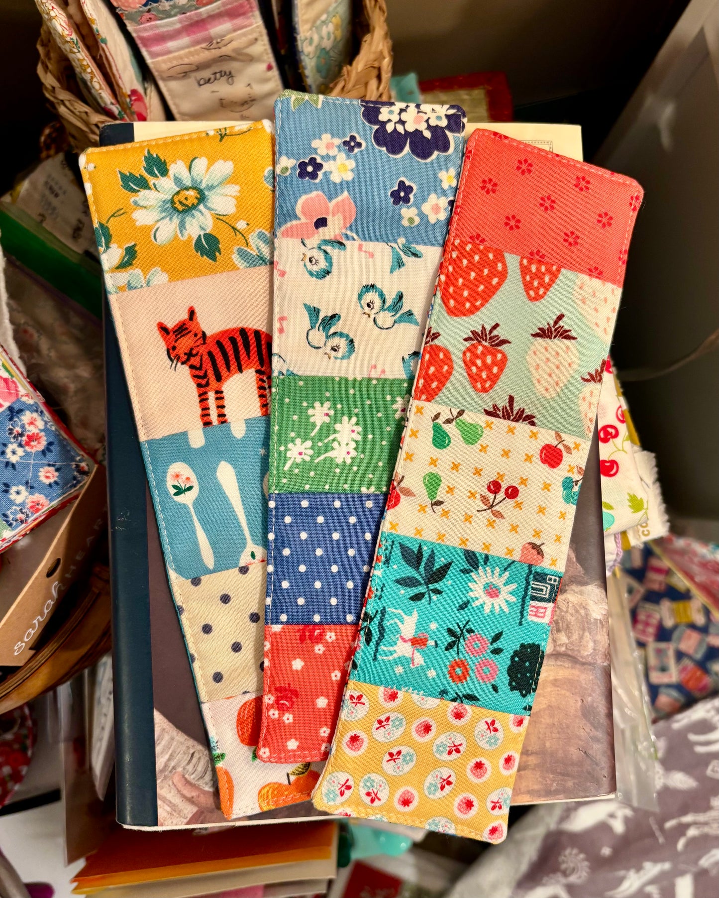 Orange Cat and Apples Bookmark