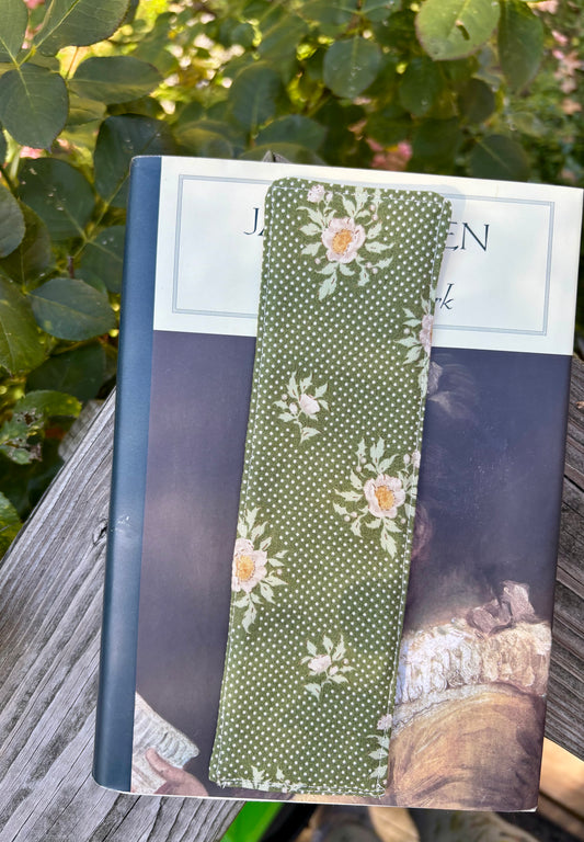 Green Floral Holiday Bookmark