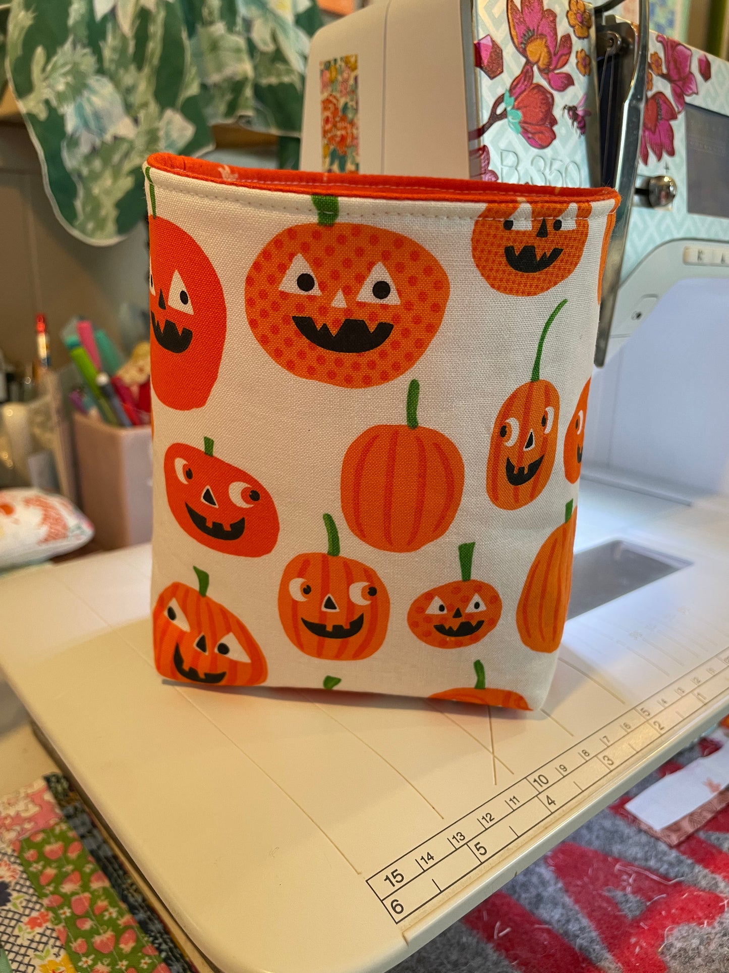 Pumpkin Fabric Bucket