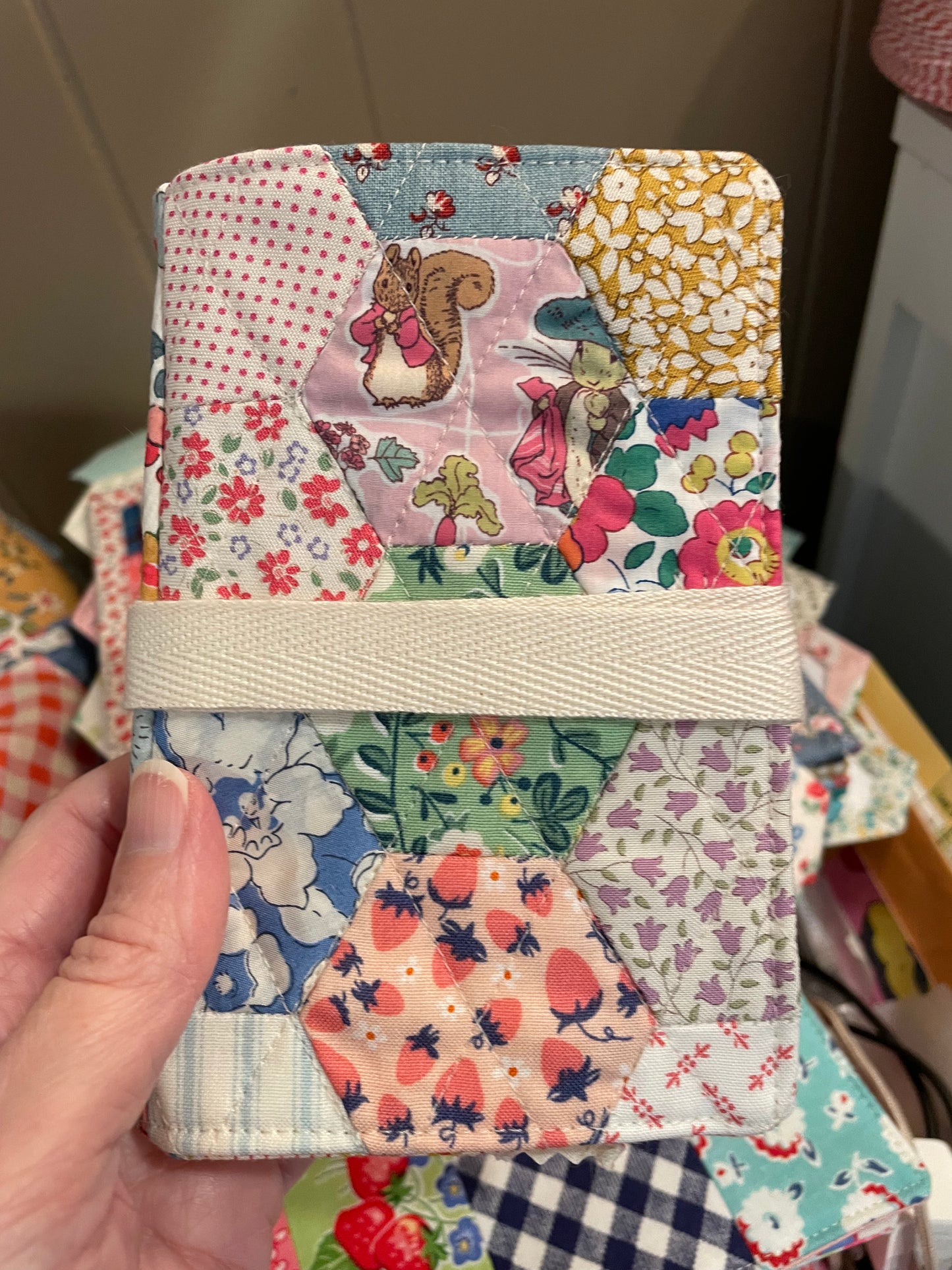 Squirrel Nutkin Hand Pieced Needle Book