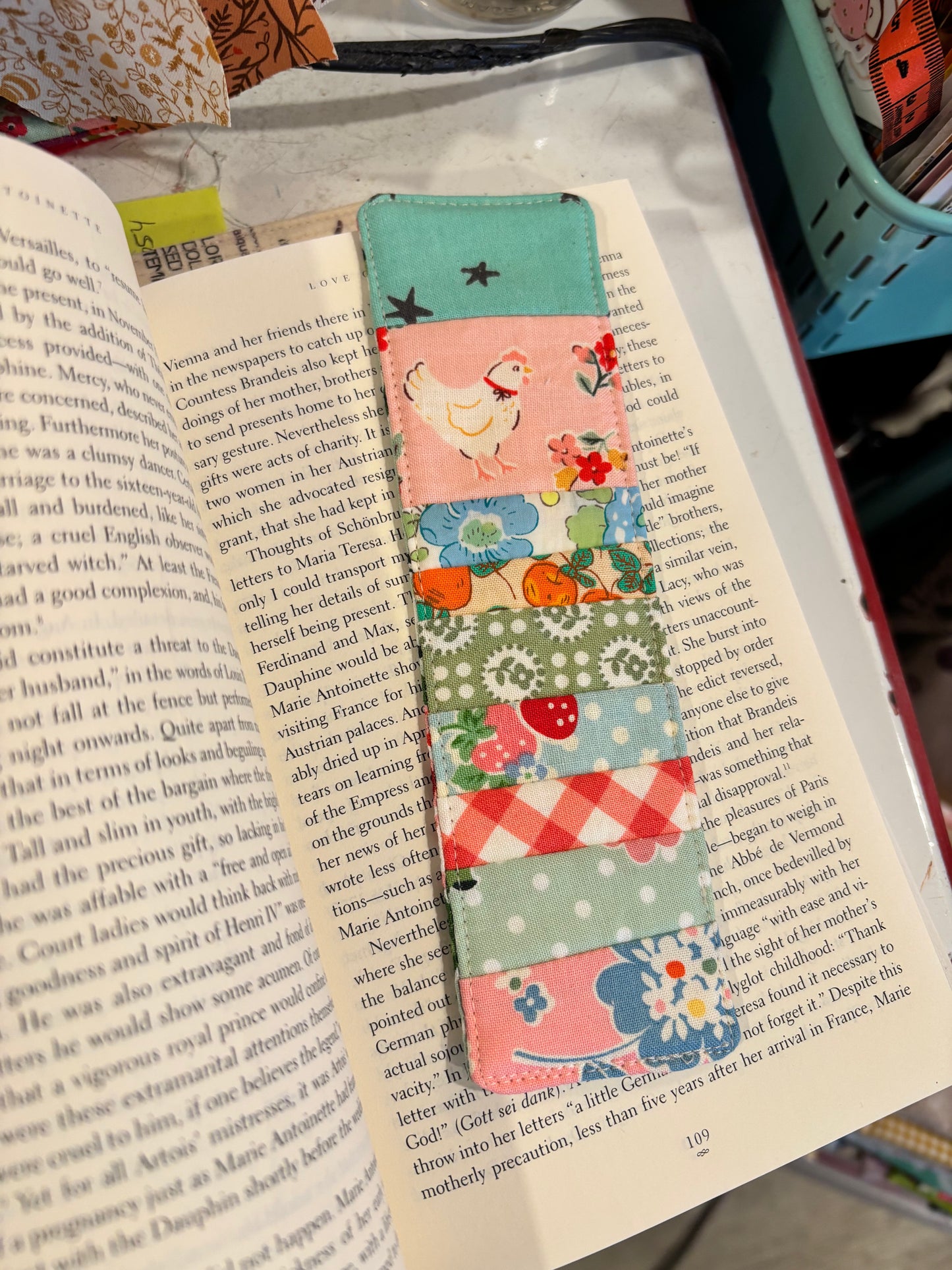 Chicken and Strawberries Bookmark