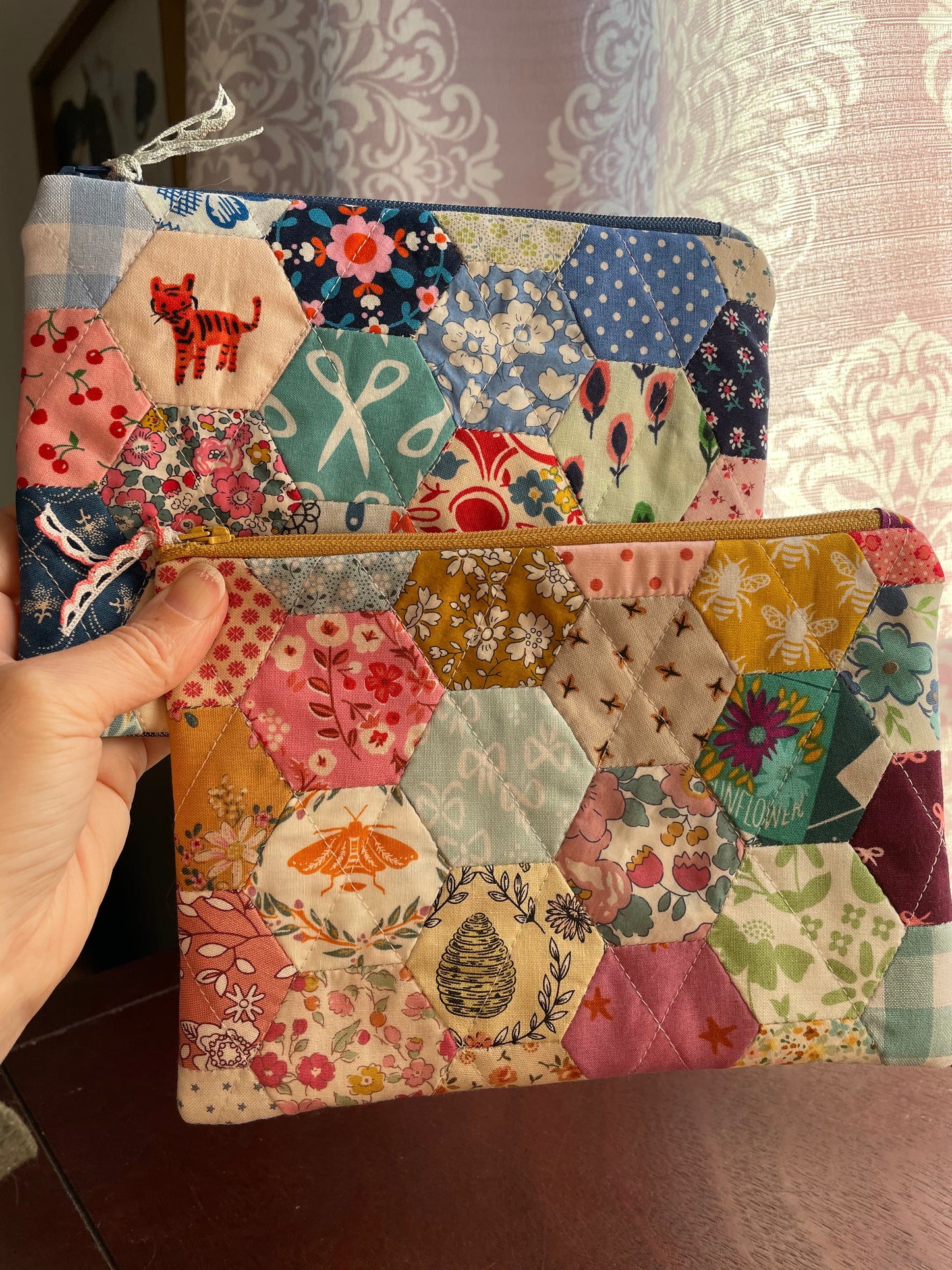 Quilted Hand Pieced Zipper Bag