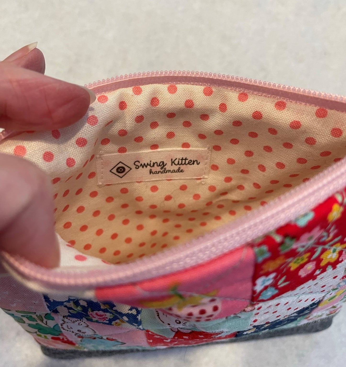 Quilted Patchwork Zipper Pouch