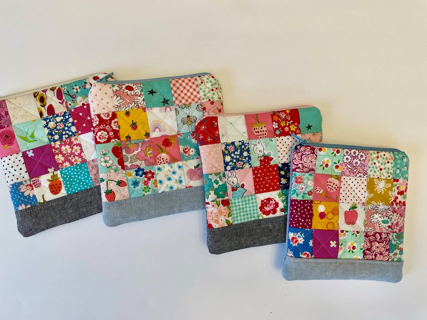 Quilted Patchwork Zipper Pouch