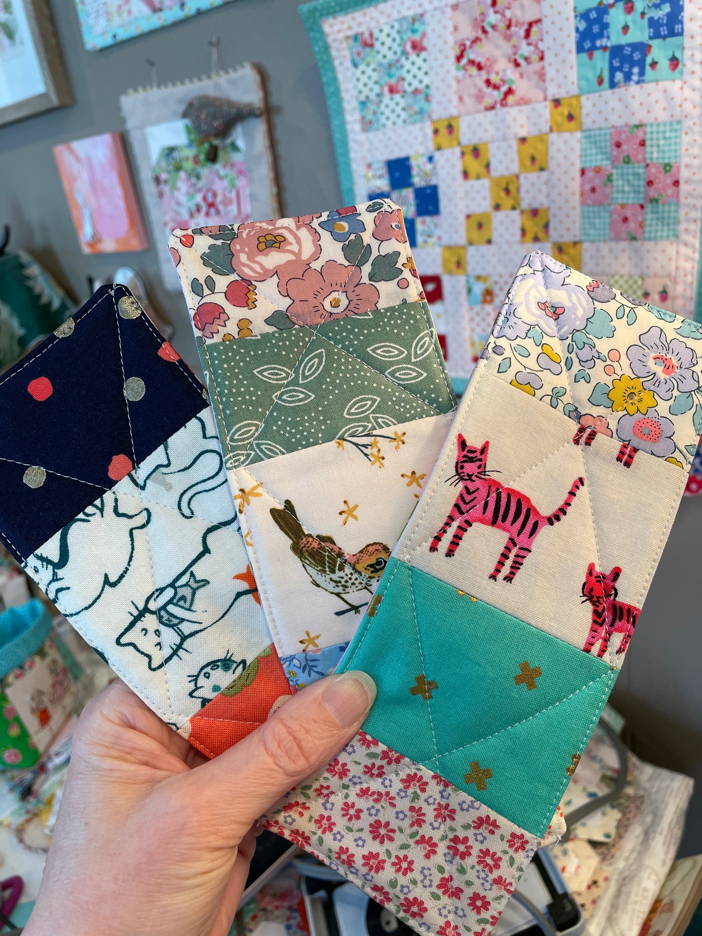 Cat Quilted Bookmark
