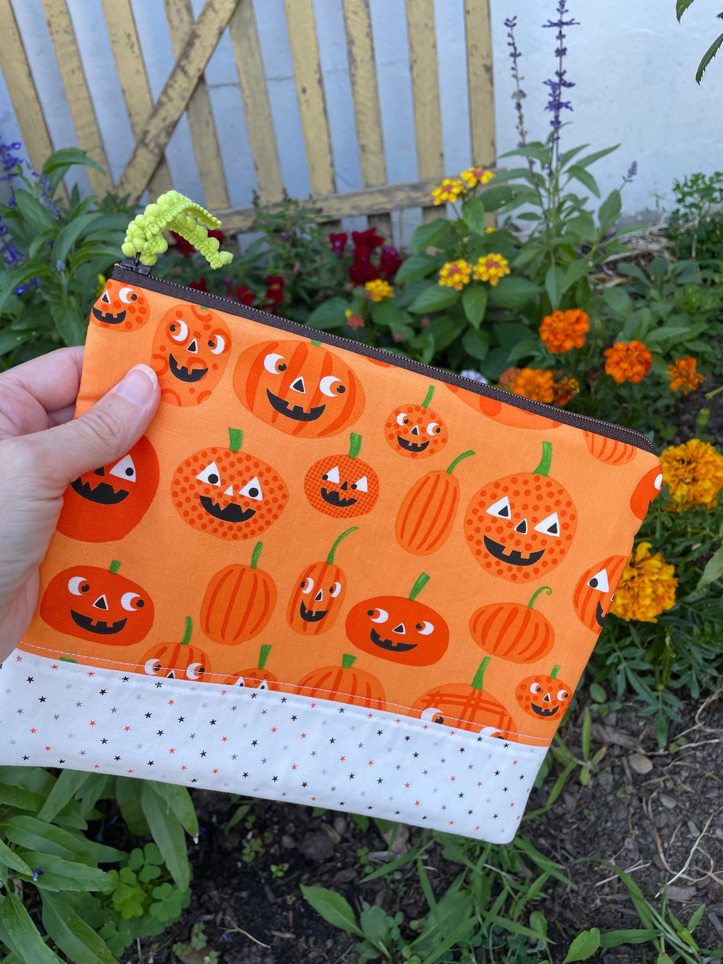 Orange Pumpkin Zipper Bag