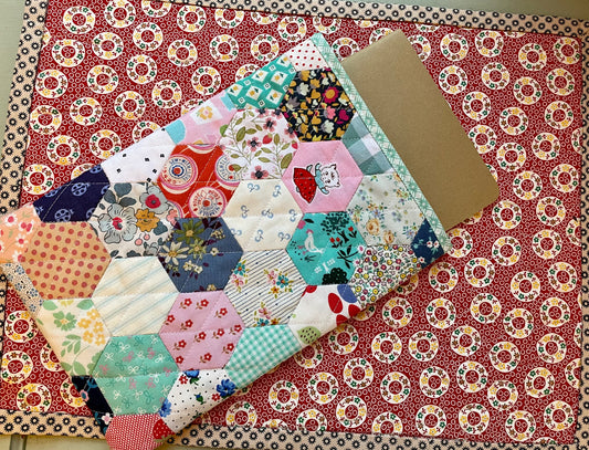 Hand Pieced Quilted Journal Sleeve