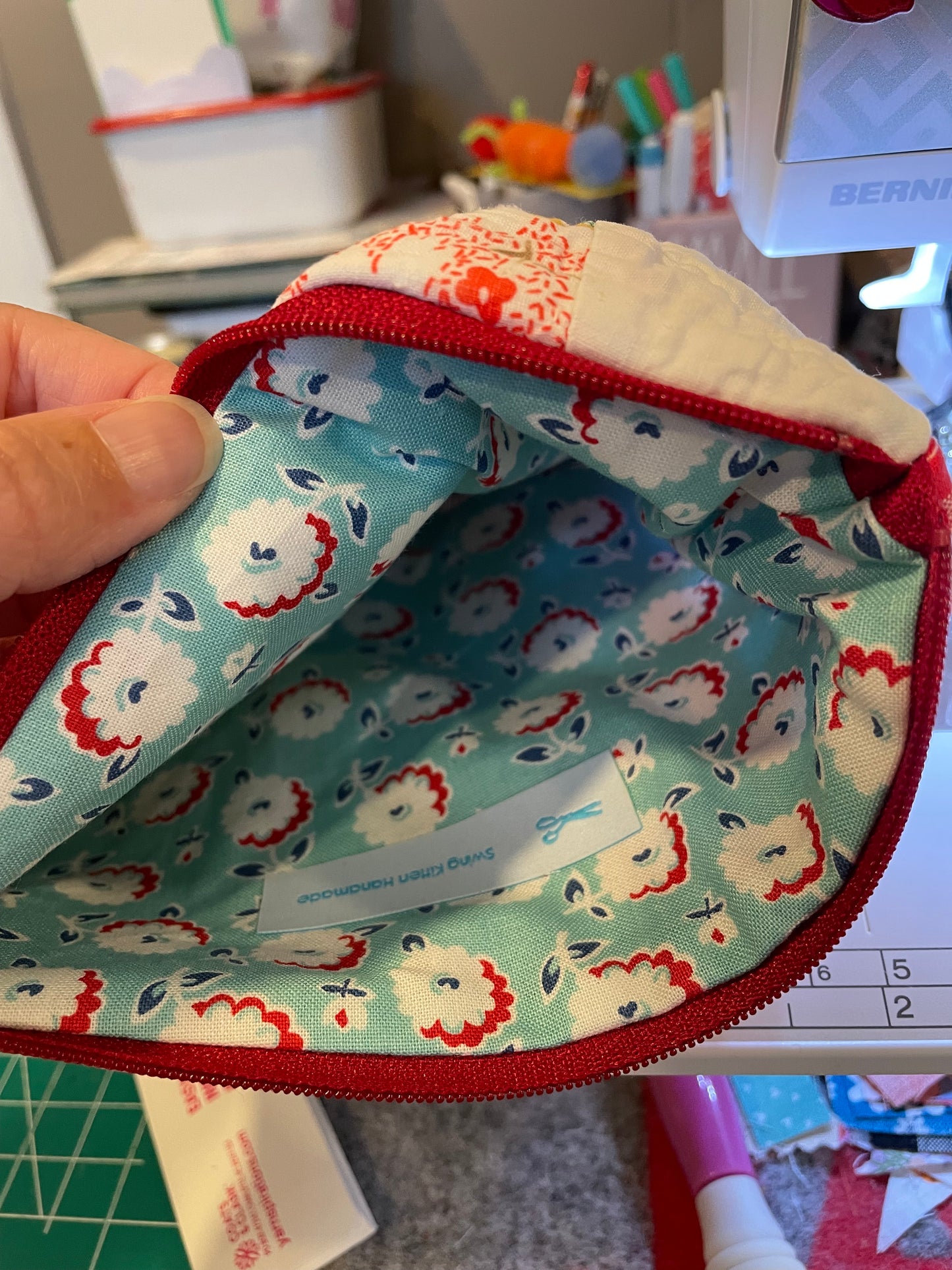 Vintage quilt zipper bag