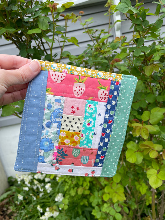 Strawberries and Stars Patchwork Table Mat