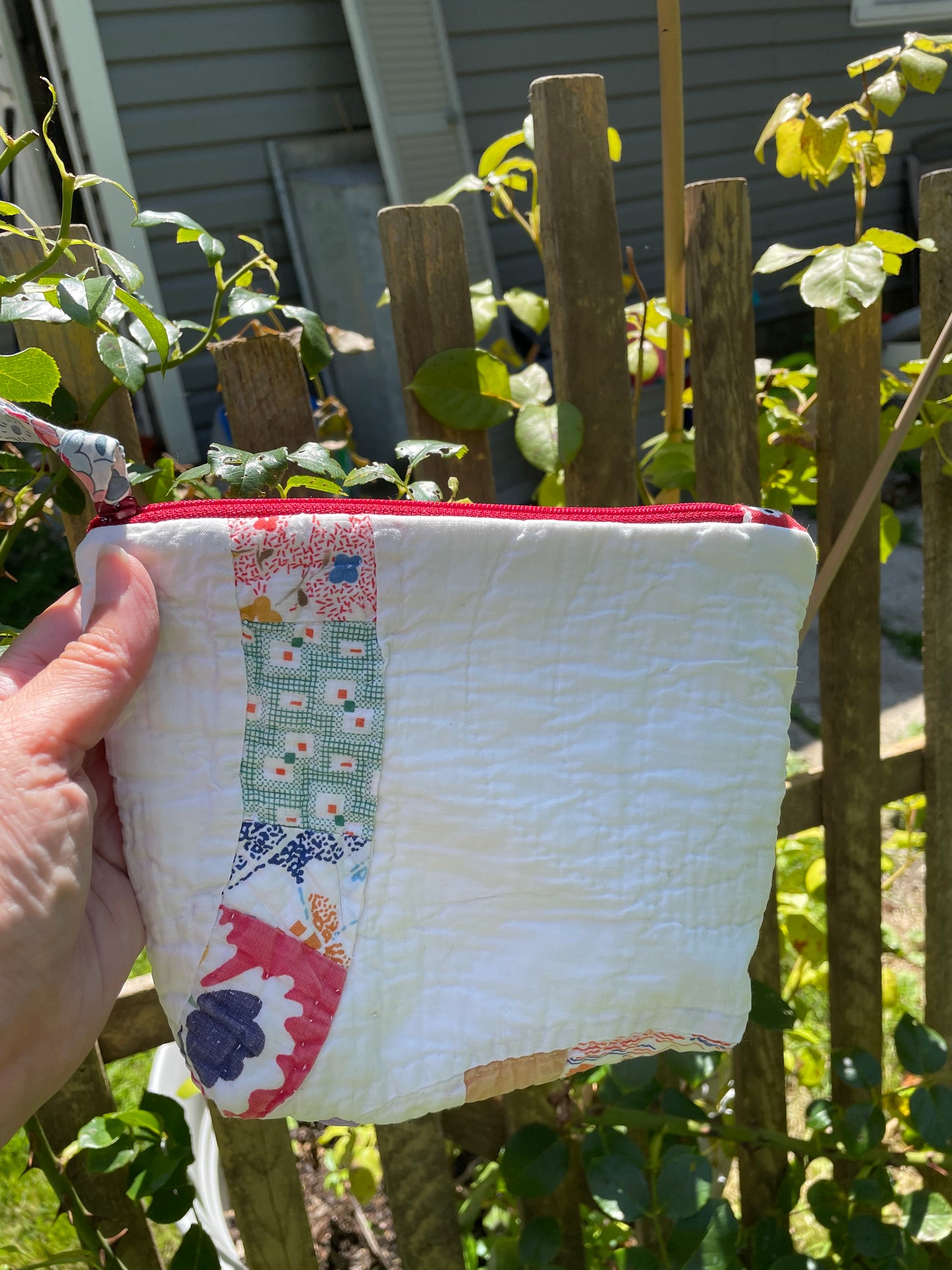 Vintage quilt zipper bag