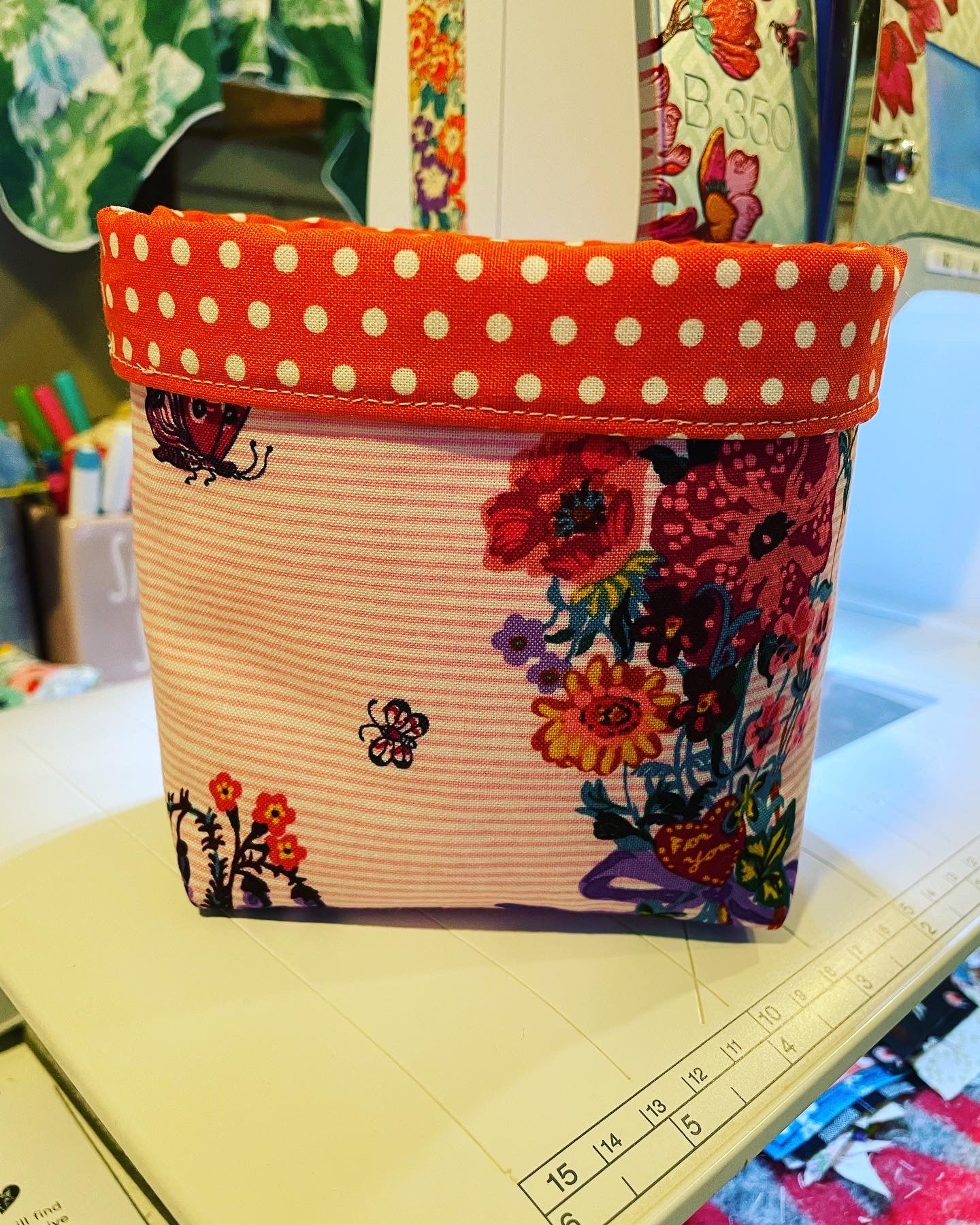 Floral Fabric Bucket