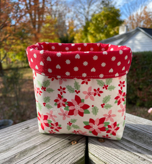 Poinsettia Fabric Bucket
