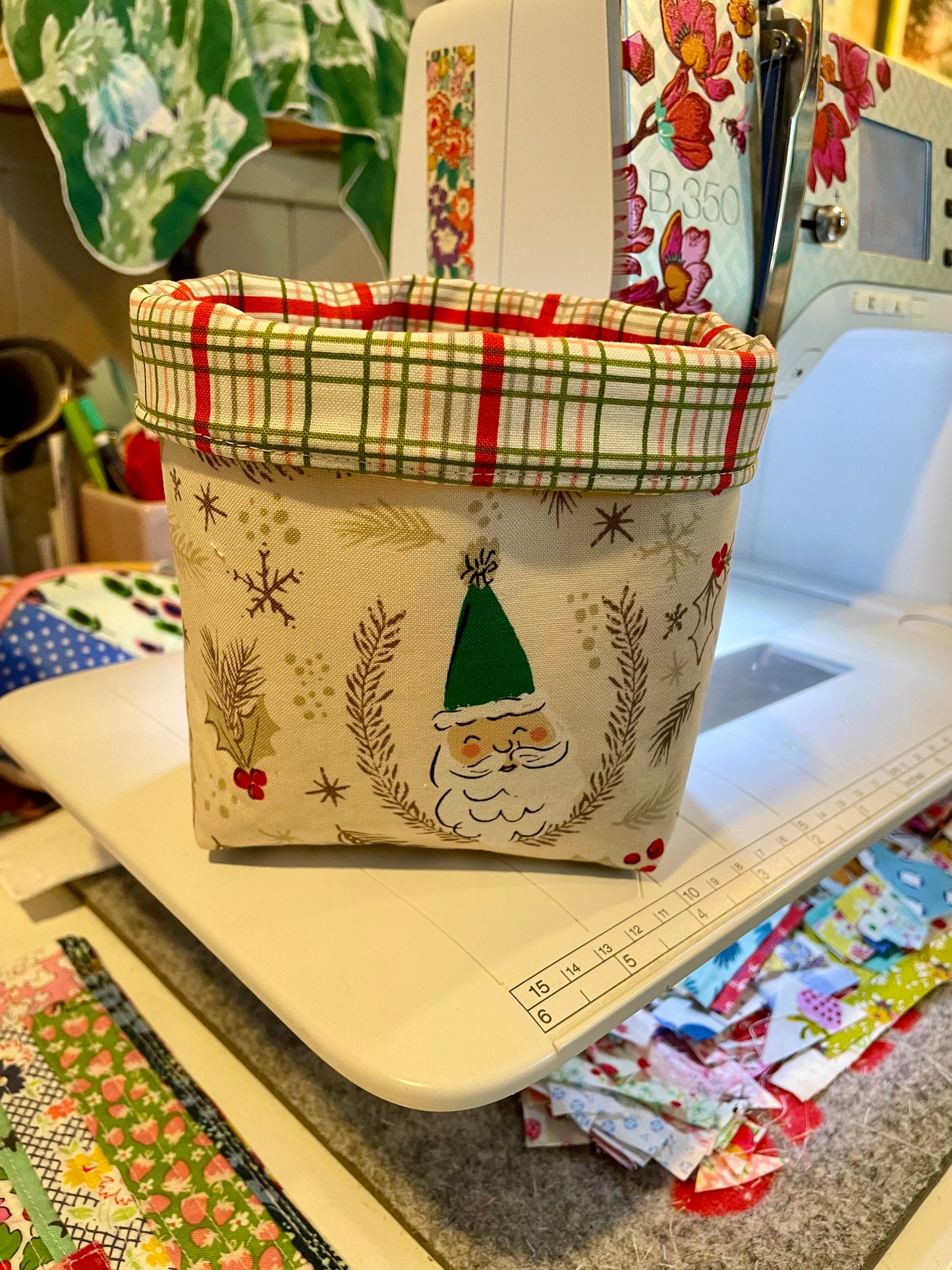 Santa Fabric Bucket