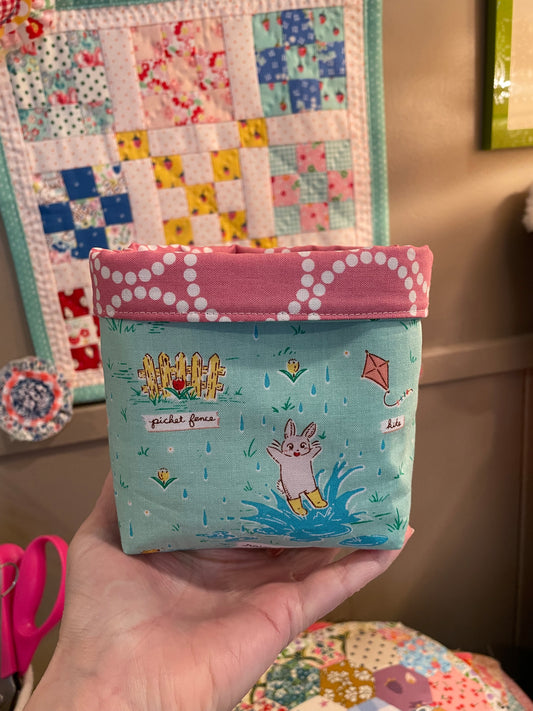 Splashing Bunny Fabric Bucket