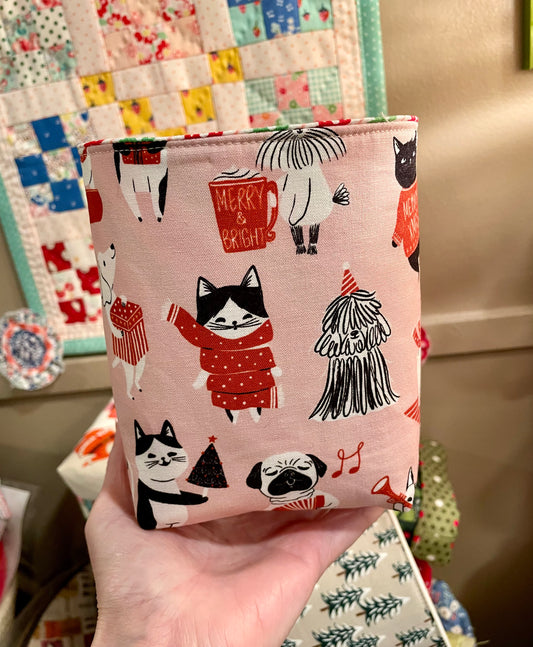 Cat Holiday Fabric Bucket
