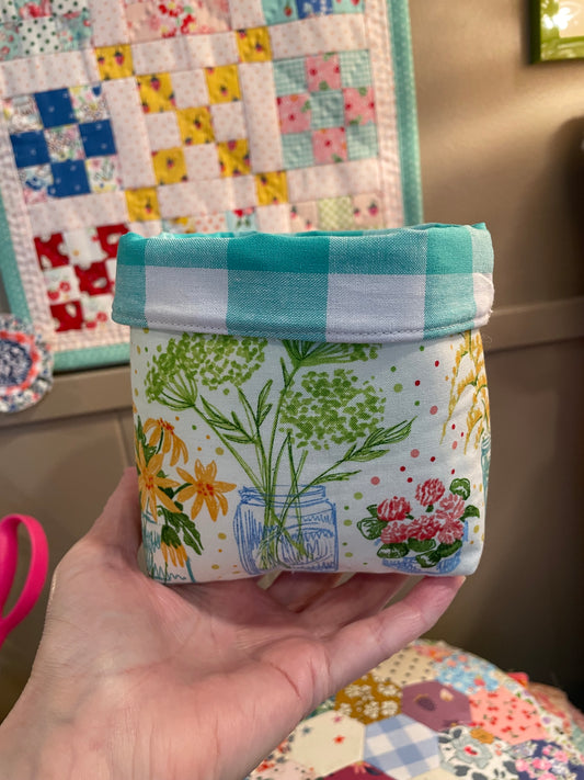 Flower Jar Fabric Bucket