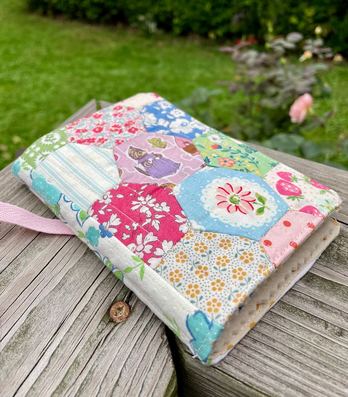 Hand Pieced Needle Book Miss Kitty